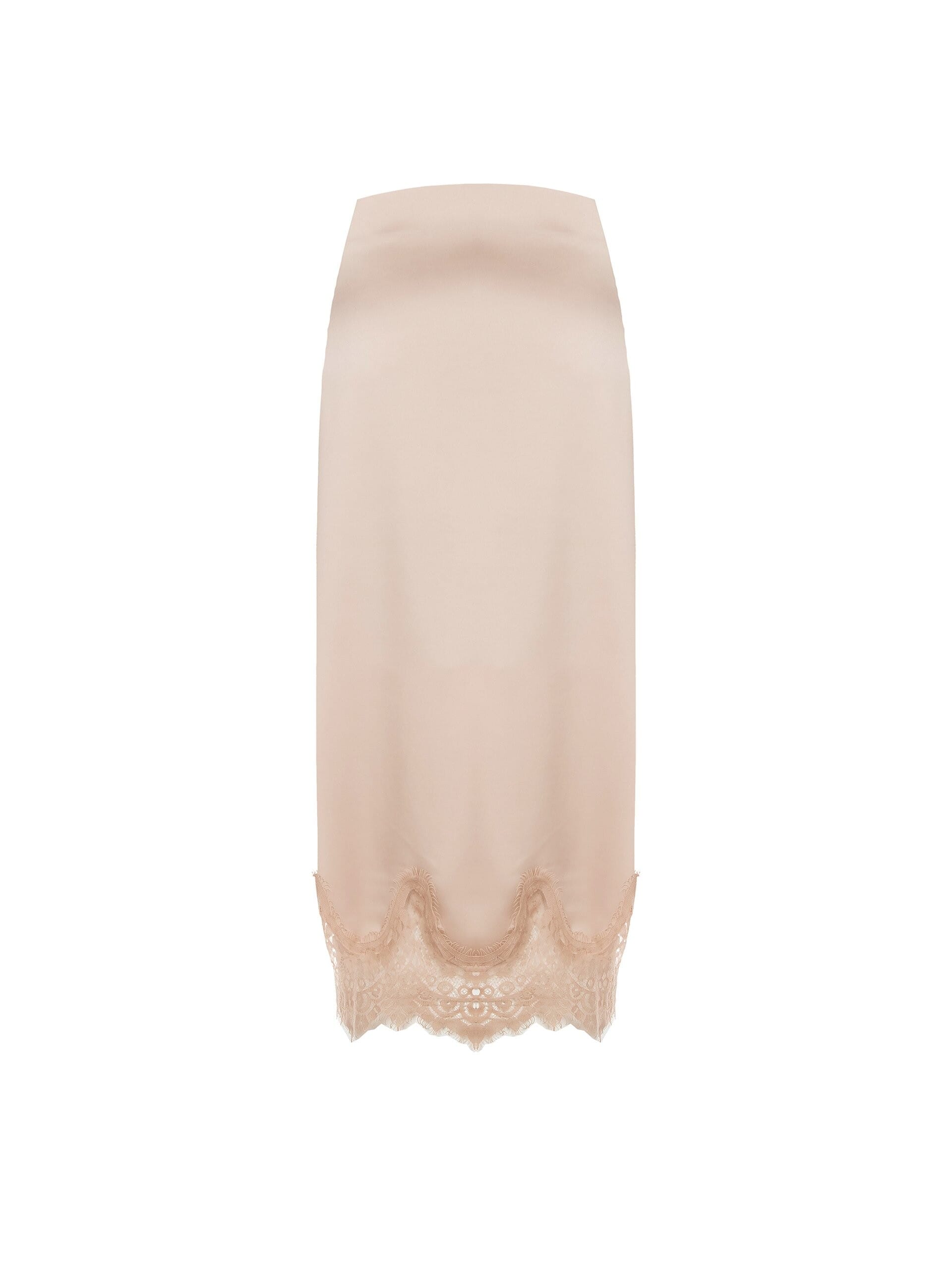 Jupe longue droite en satin avec fond en dentelle Rinascimento