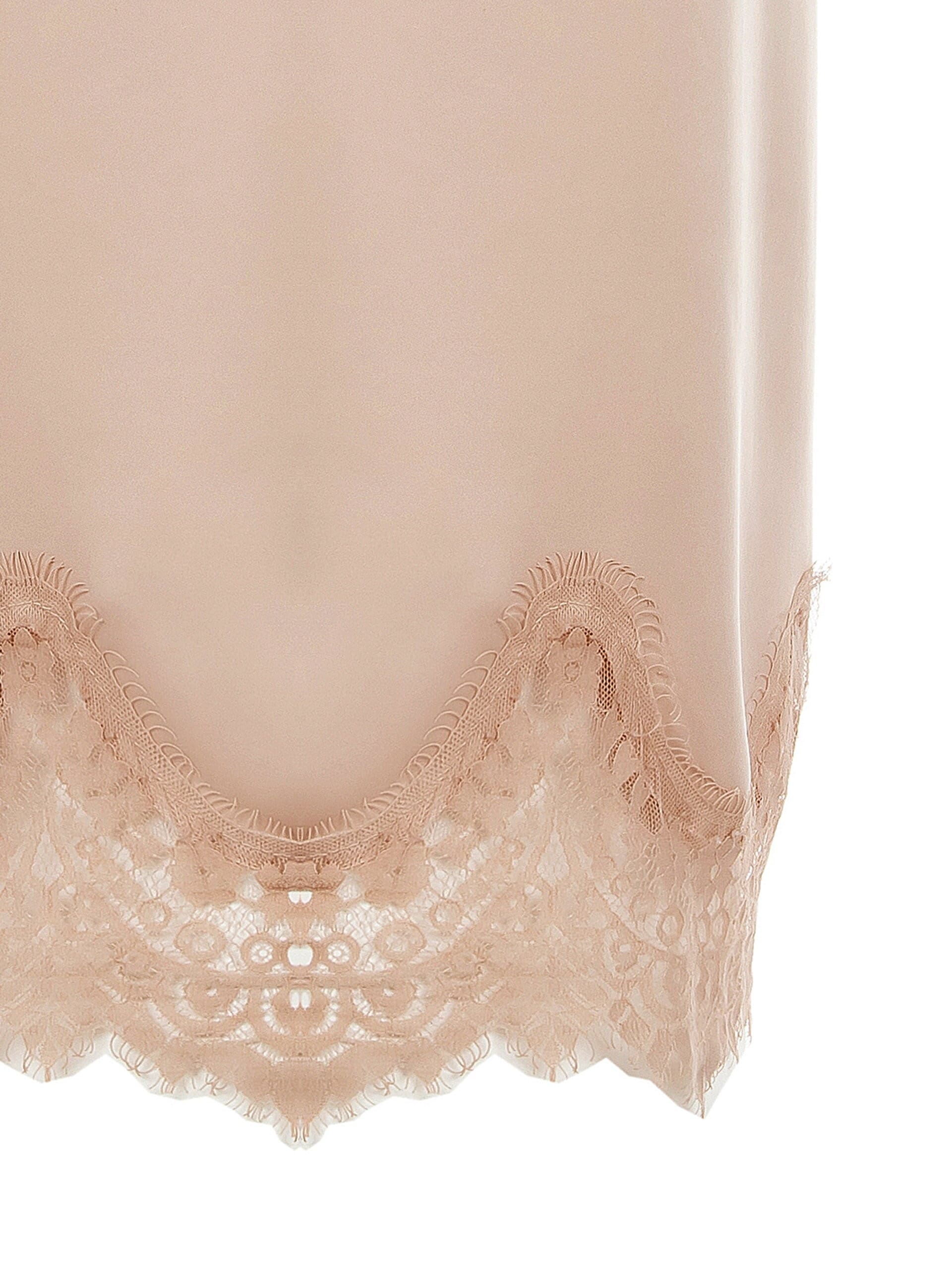 Jupe longue droite en satin avec fond en dentelle Rinascimento