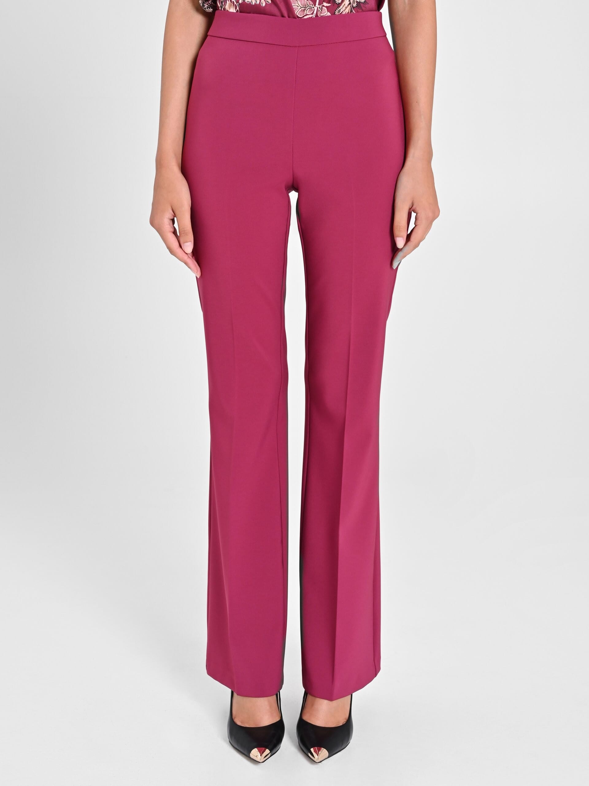 Pantalon évasé en tissu technique avec fermeture éclair sur la hanche Rinascimento