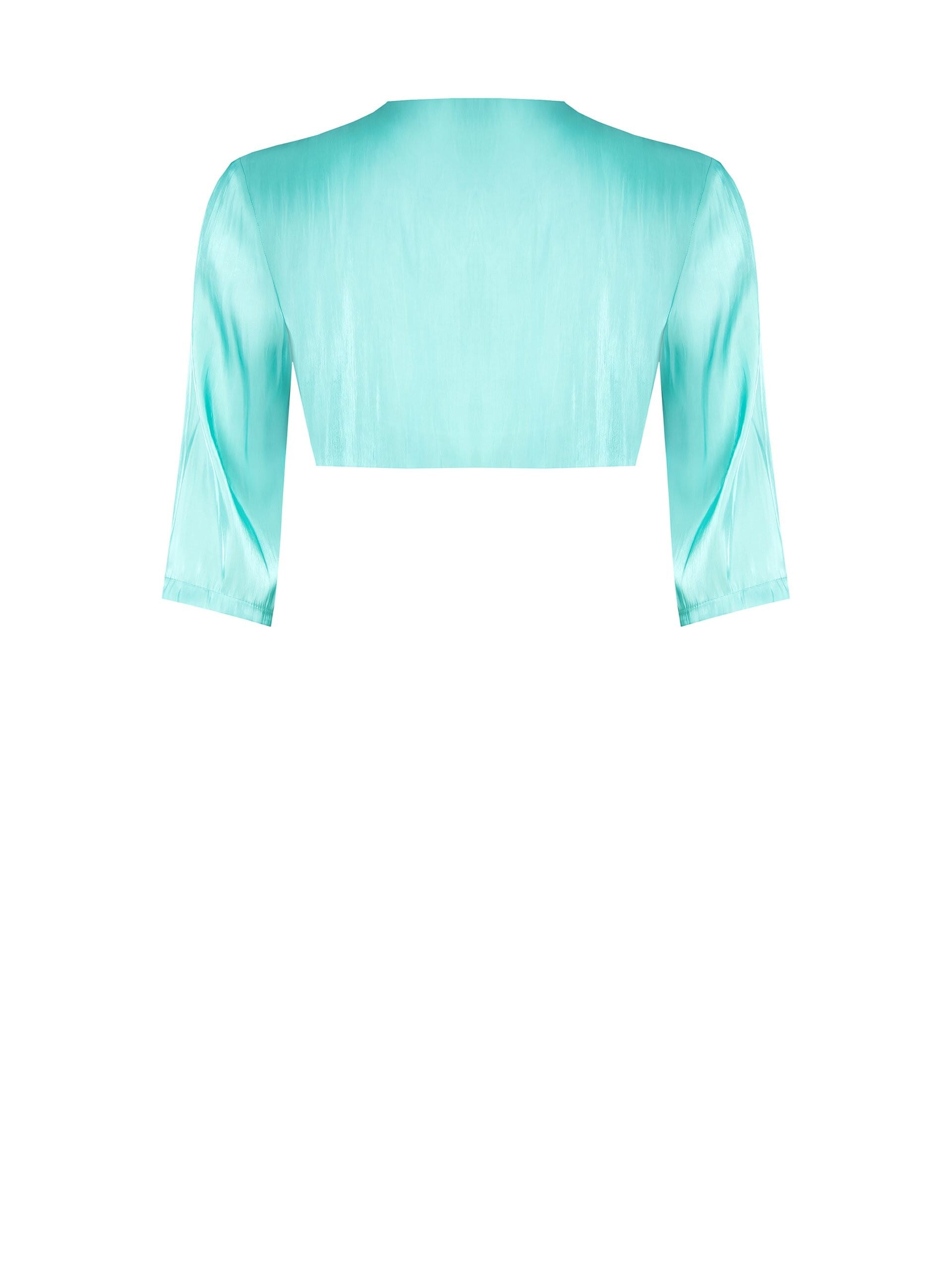 Boléro châle en satin avec fleur et strass Rinascimento Curvy