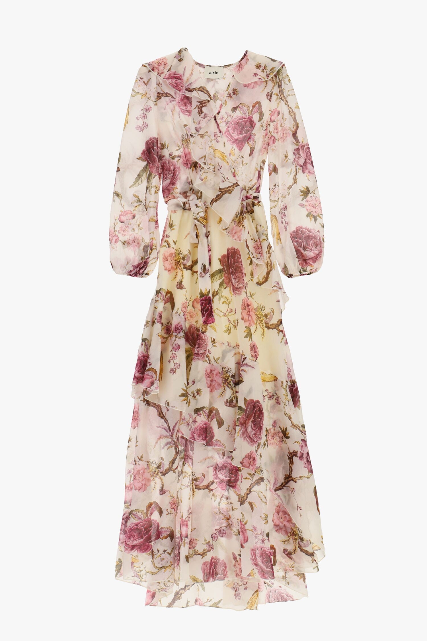 Robe longue à imprimé floral et volants Dixie