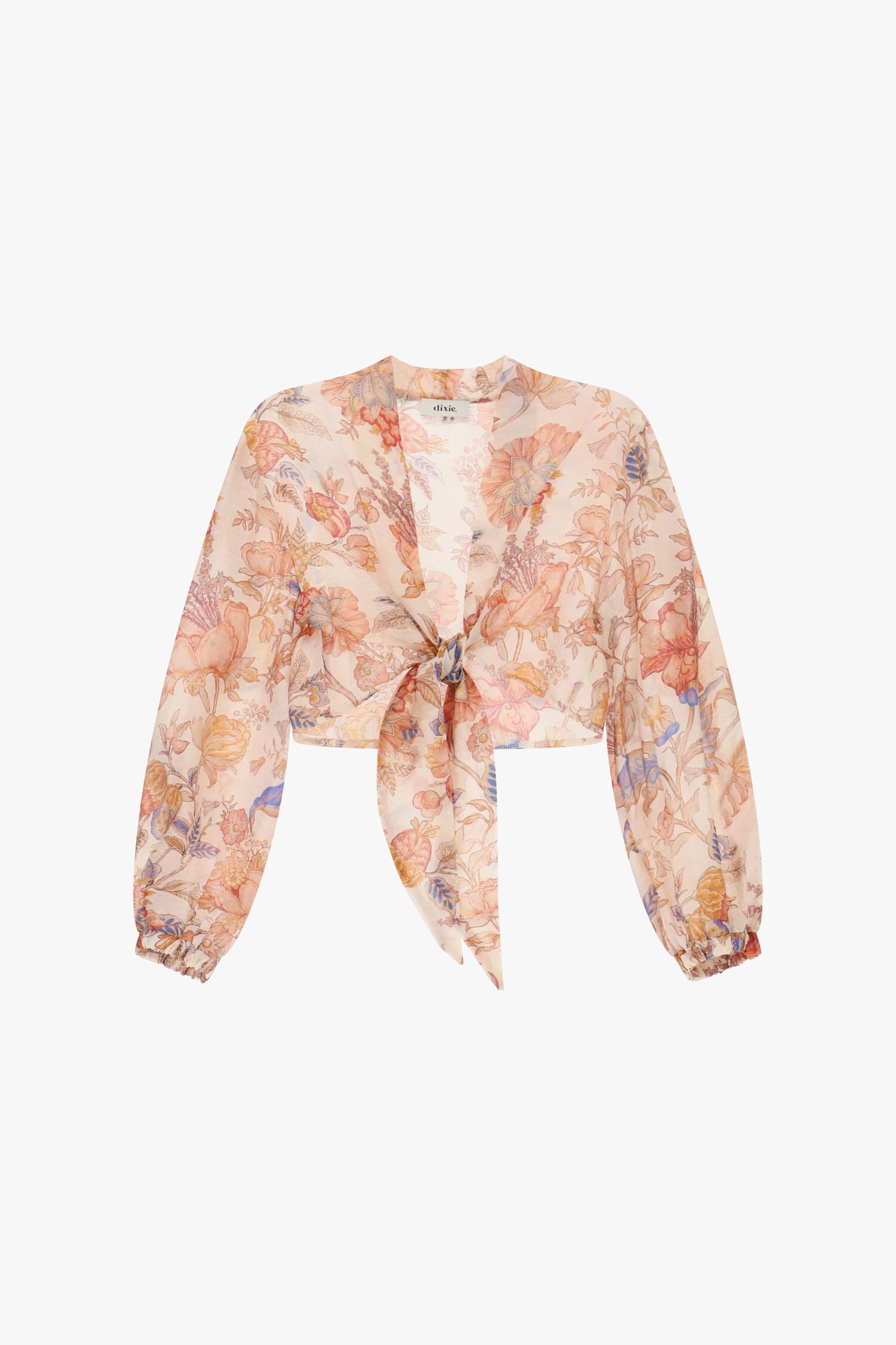 Blusa Corta Con Nodo E Fantasia Floreale Dixie