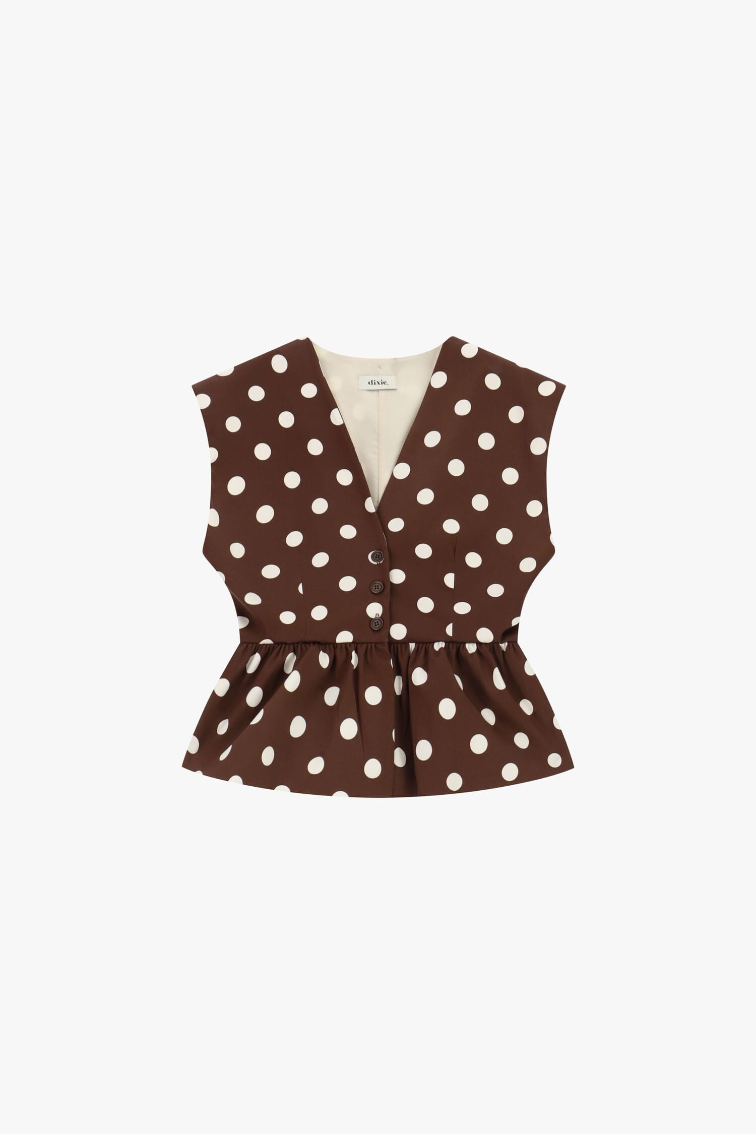 Gilet Senza Maniche Fantasia Pois Con Bottoni Dixie