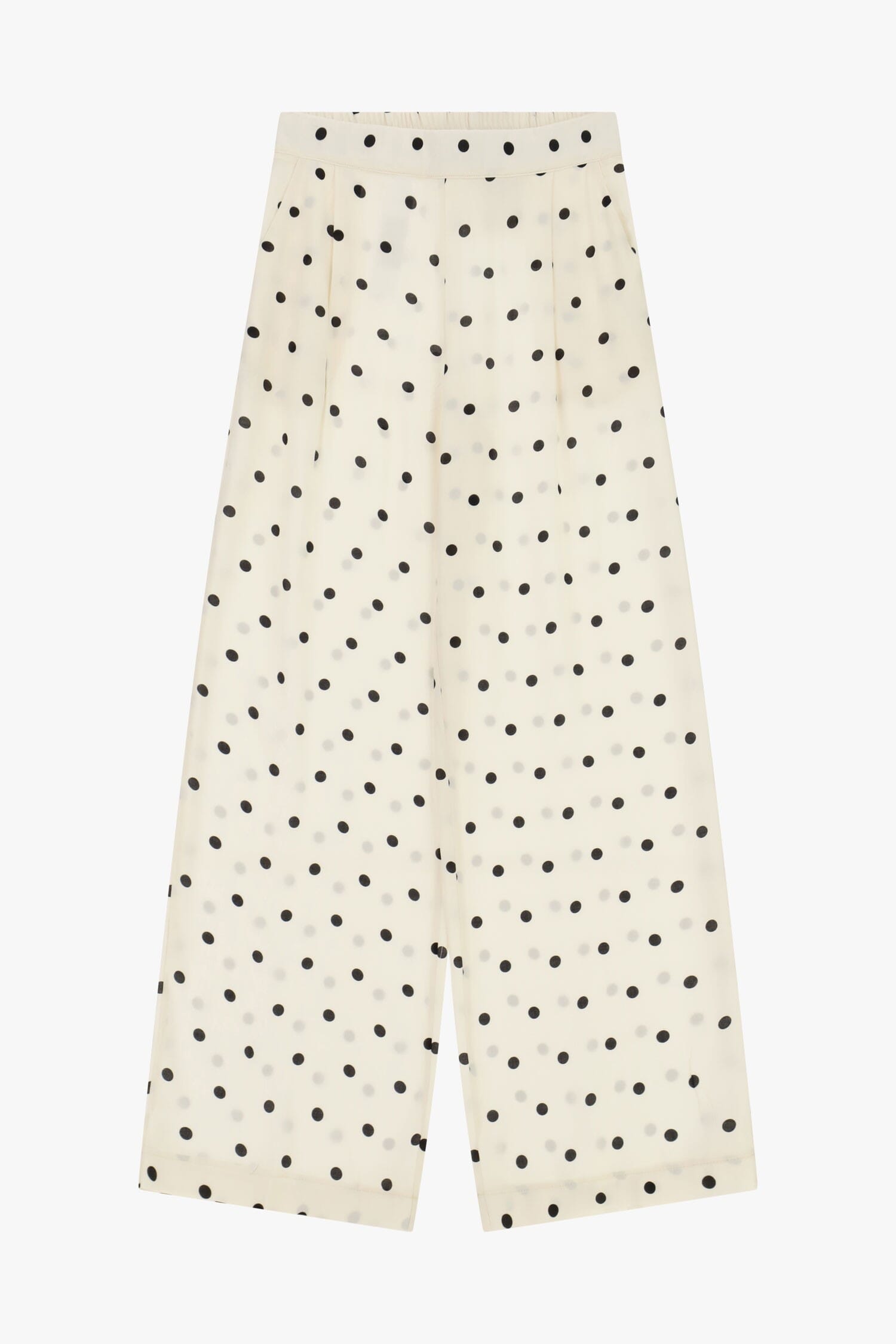 Pantaloni Palazzo A Pois Con Vita Elasticizzata Dixie