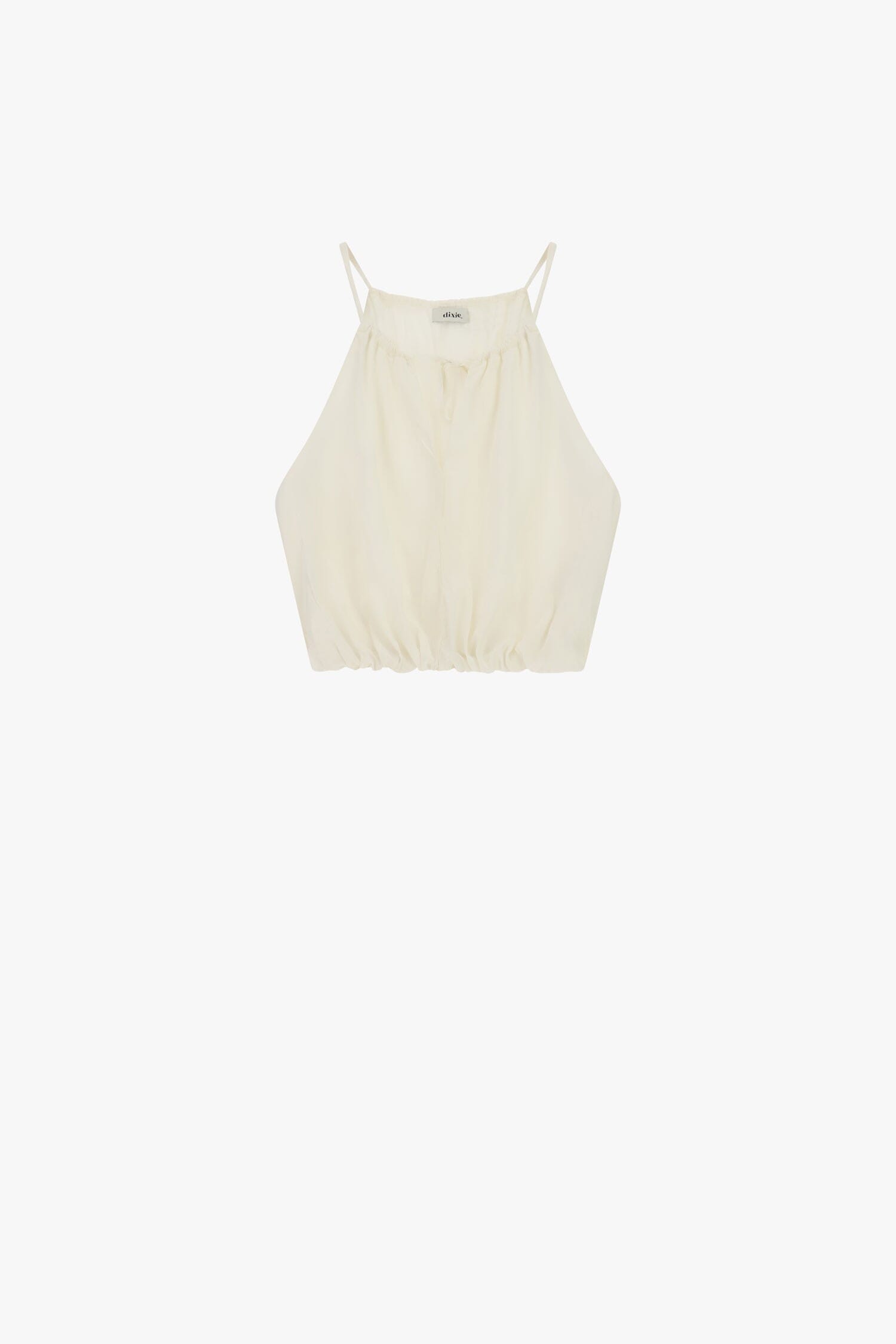 Top Cropped Con Spalline Sottili E Fondo Arricciato Dixie