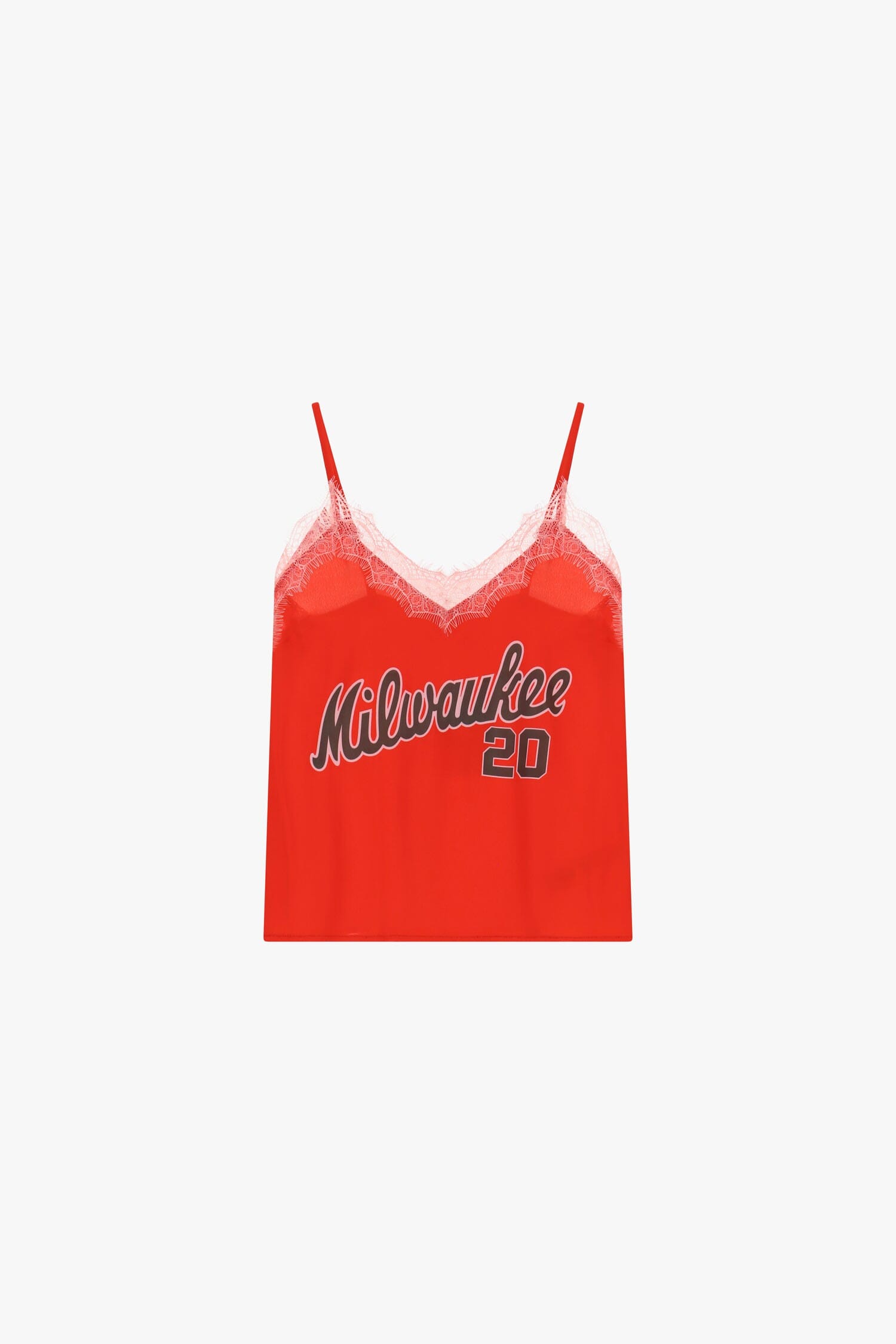 Thin Straps Top With Lace And College Print Dixie