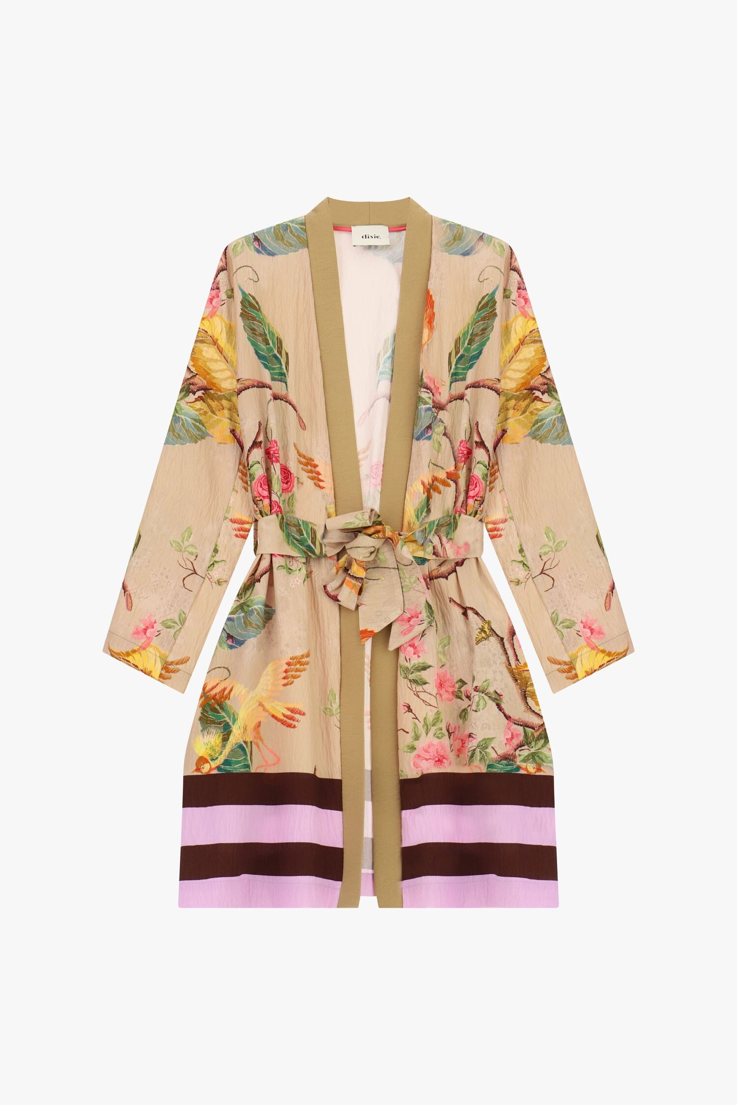 Cappotto Duster Fantasia Floreale Con Cintura In Vita Dixie