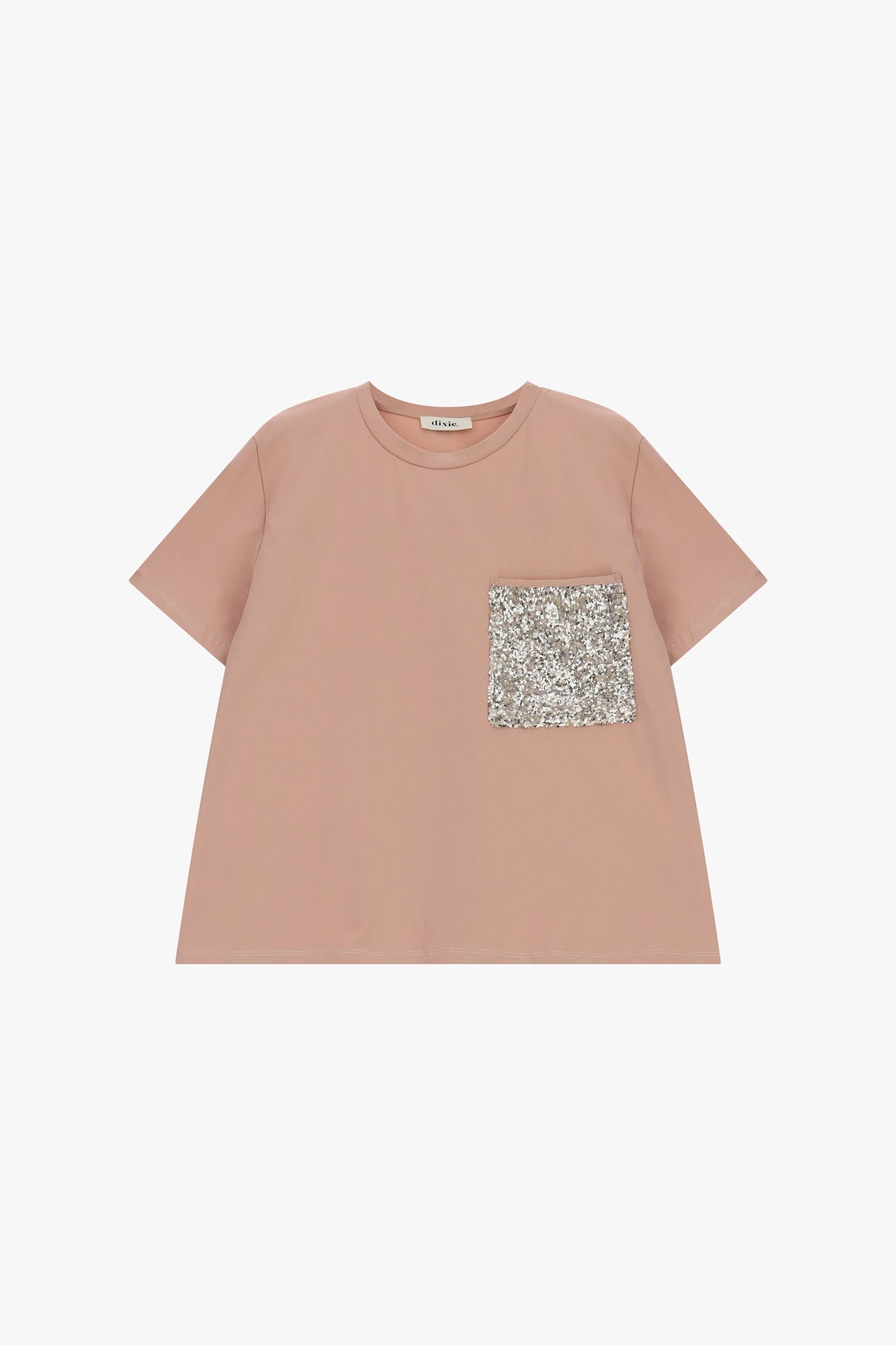 T-Shirt Con Taschino Applicato Con Paillettes Dixie
