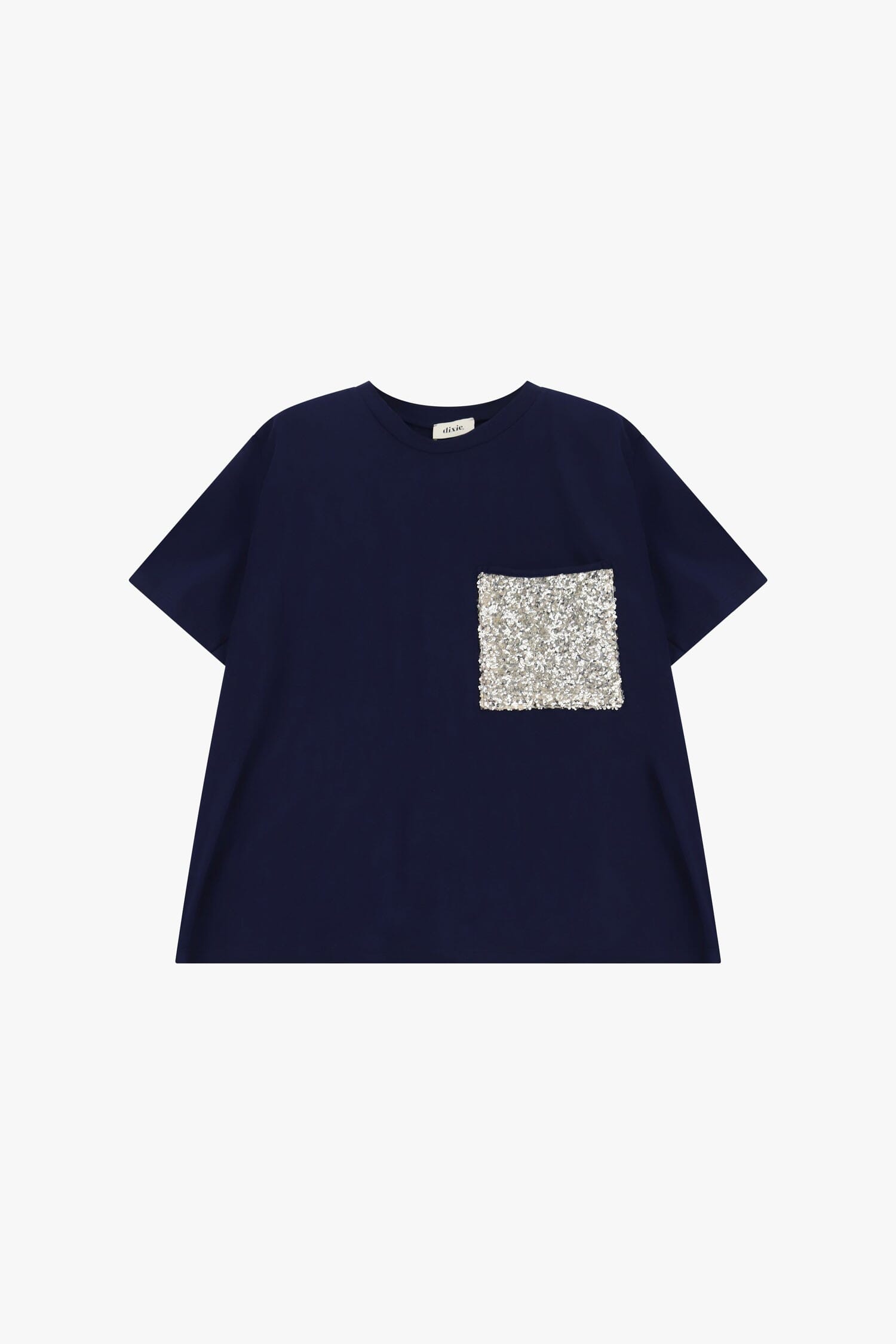 T-Shirt Con Taschino Applicato Con Paillettes Dixie