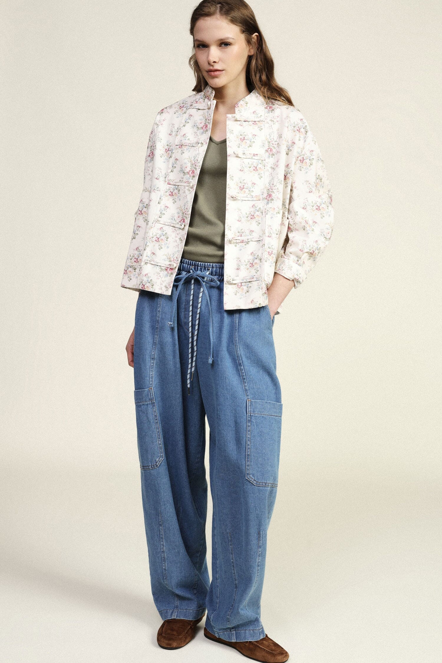 Baloon Jeans With Patch Pockets And Drawstring Dixie