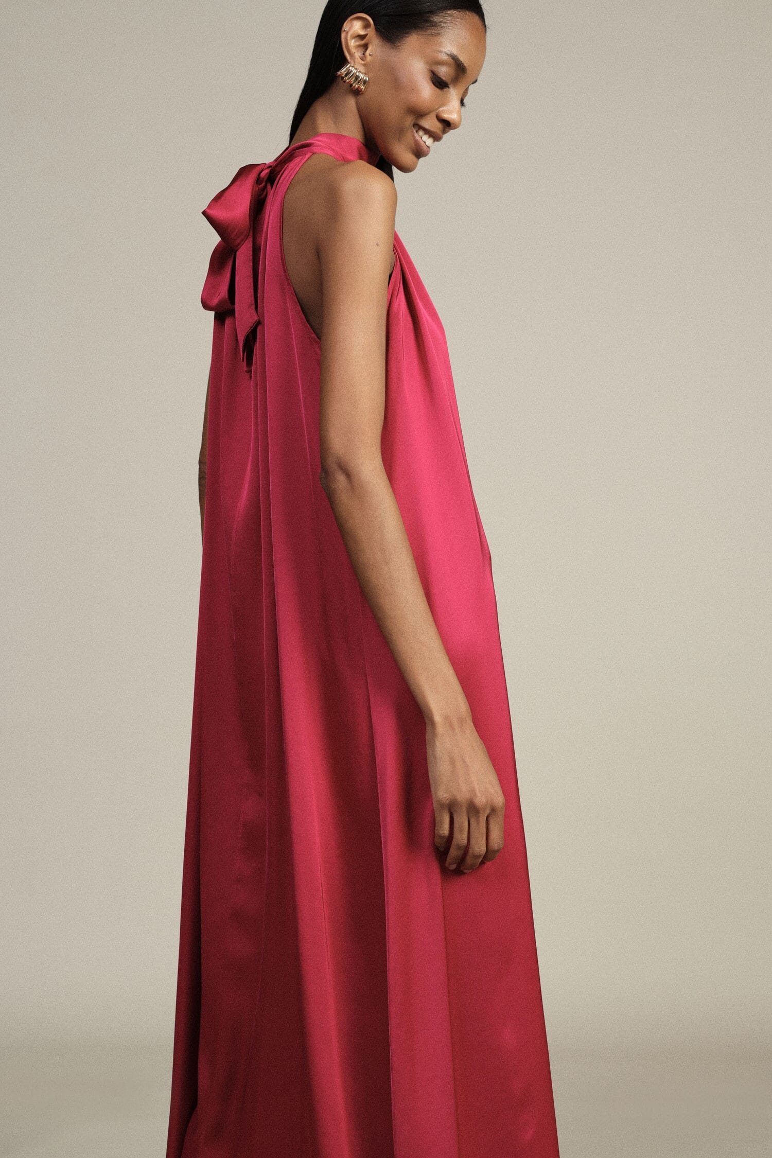 Robe longue avec encolure en dentelle Dixie