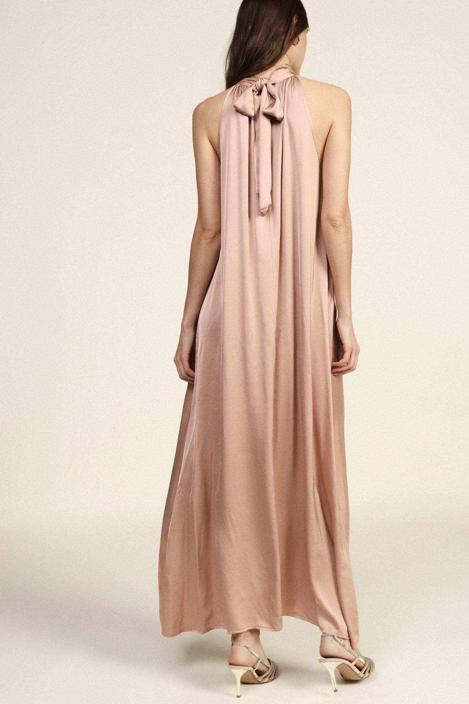 Robe longue avec encolure en dentelle Dixie