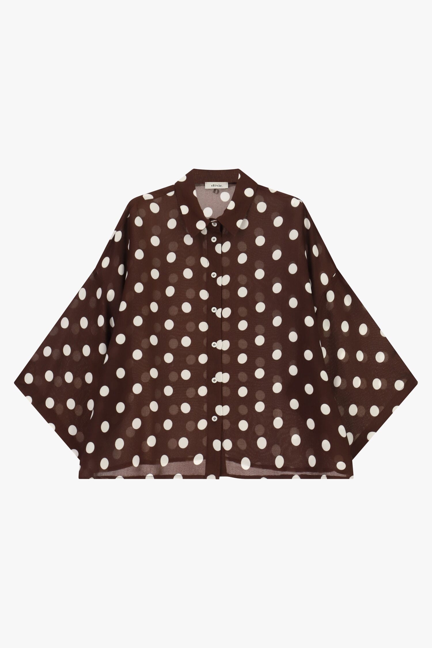 Camicia Ampia A Pois Con Maniche A Kimono Dixie