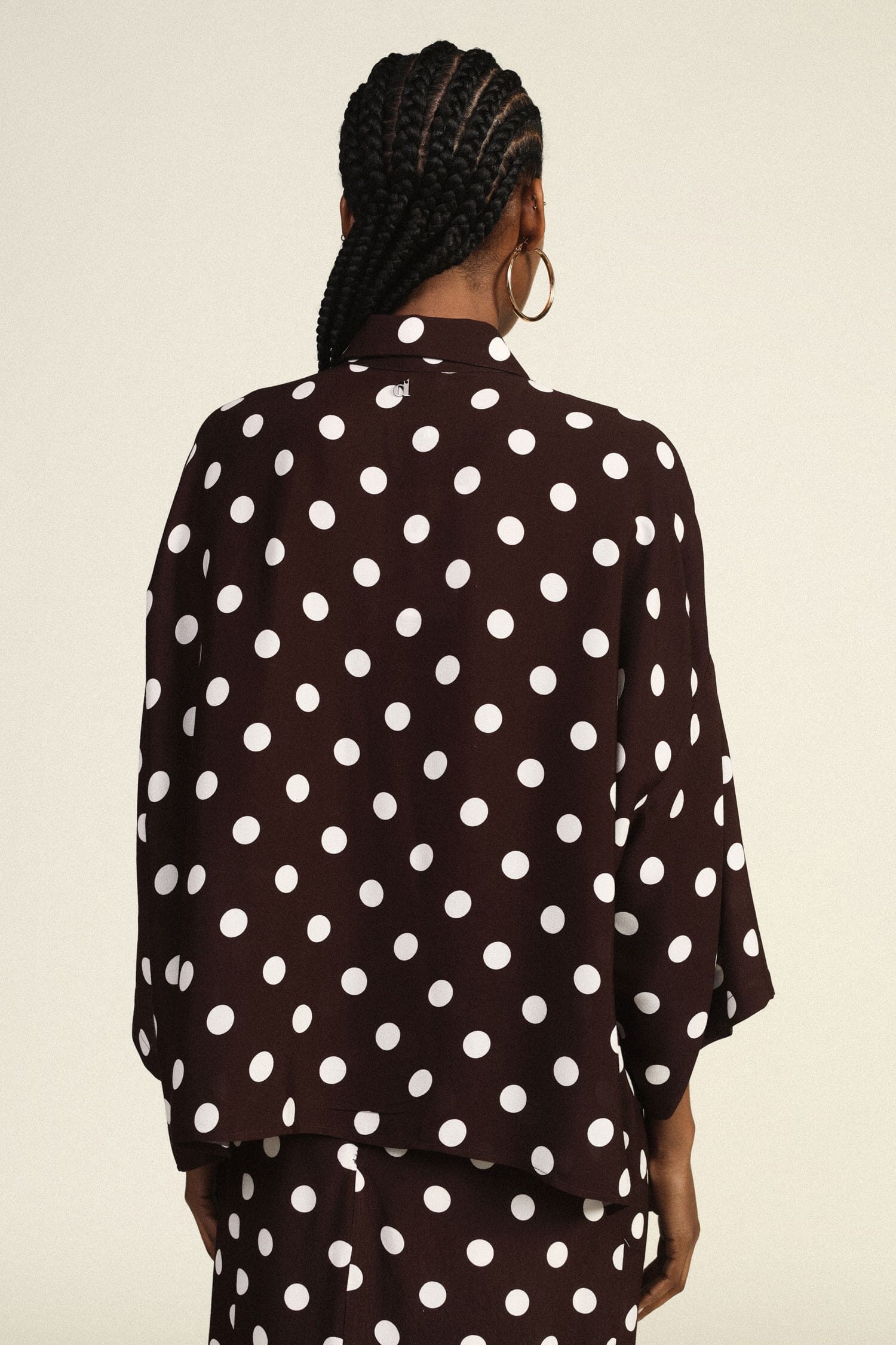 Camicia Ampia A Pois Con Maniche A Kimono Dixie