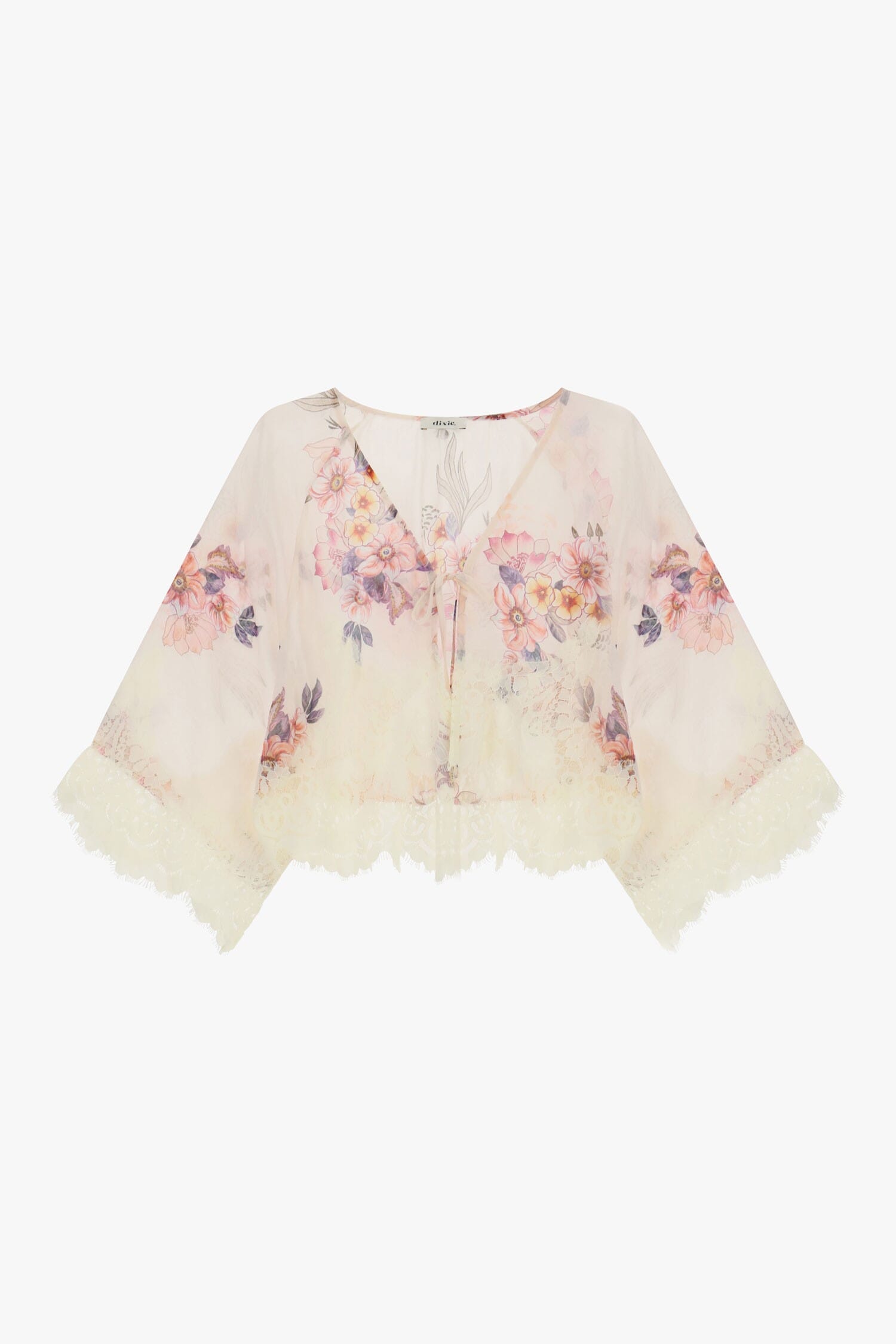 Chemisier ample à imprimé floral et bordé de dentelle Dixie