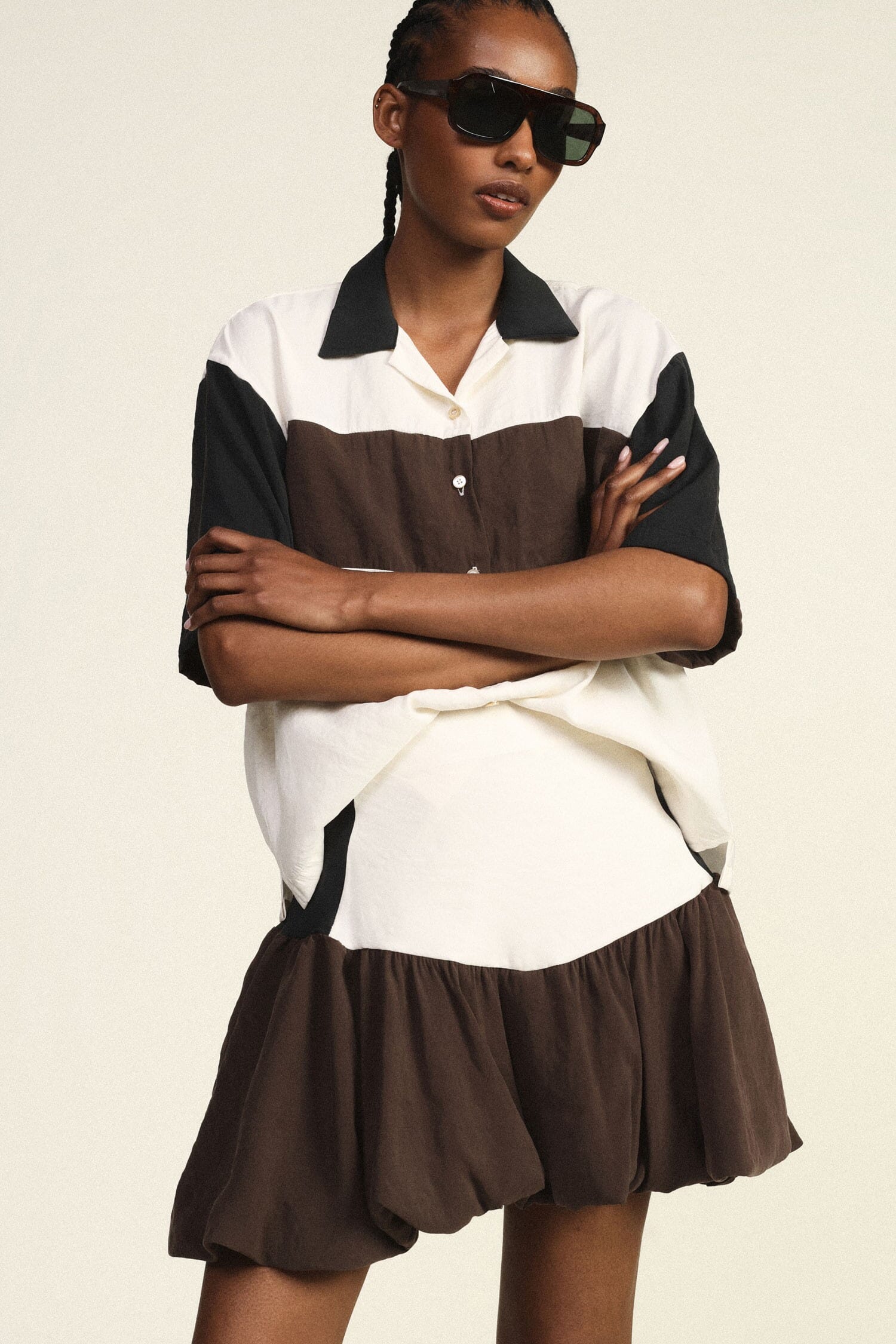 Dixie Short Flared Skirt With Voluminous Flounce