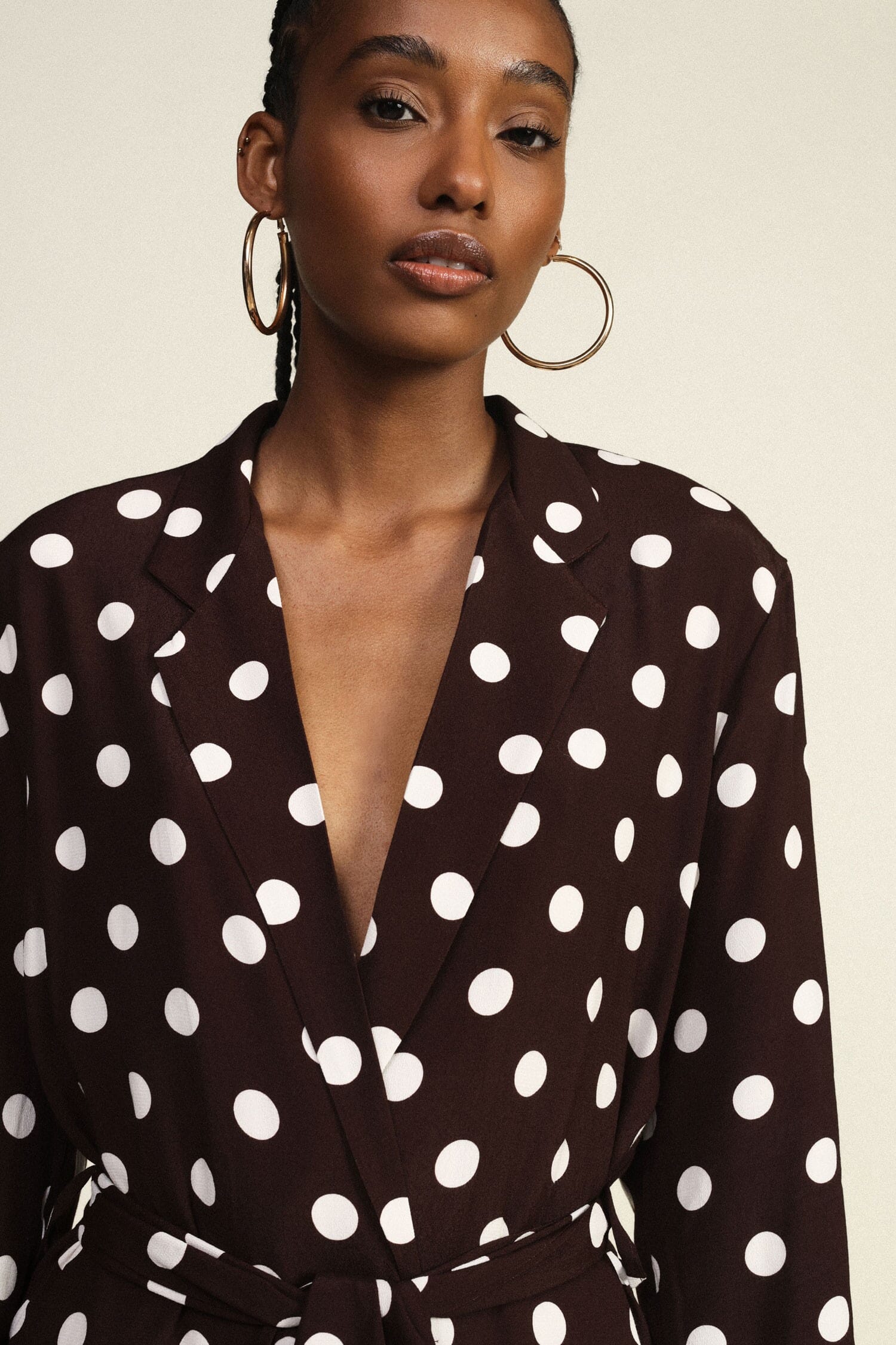 Lightweight Polka Dot Fantasy Coat With Dixie Belt