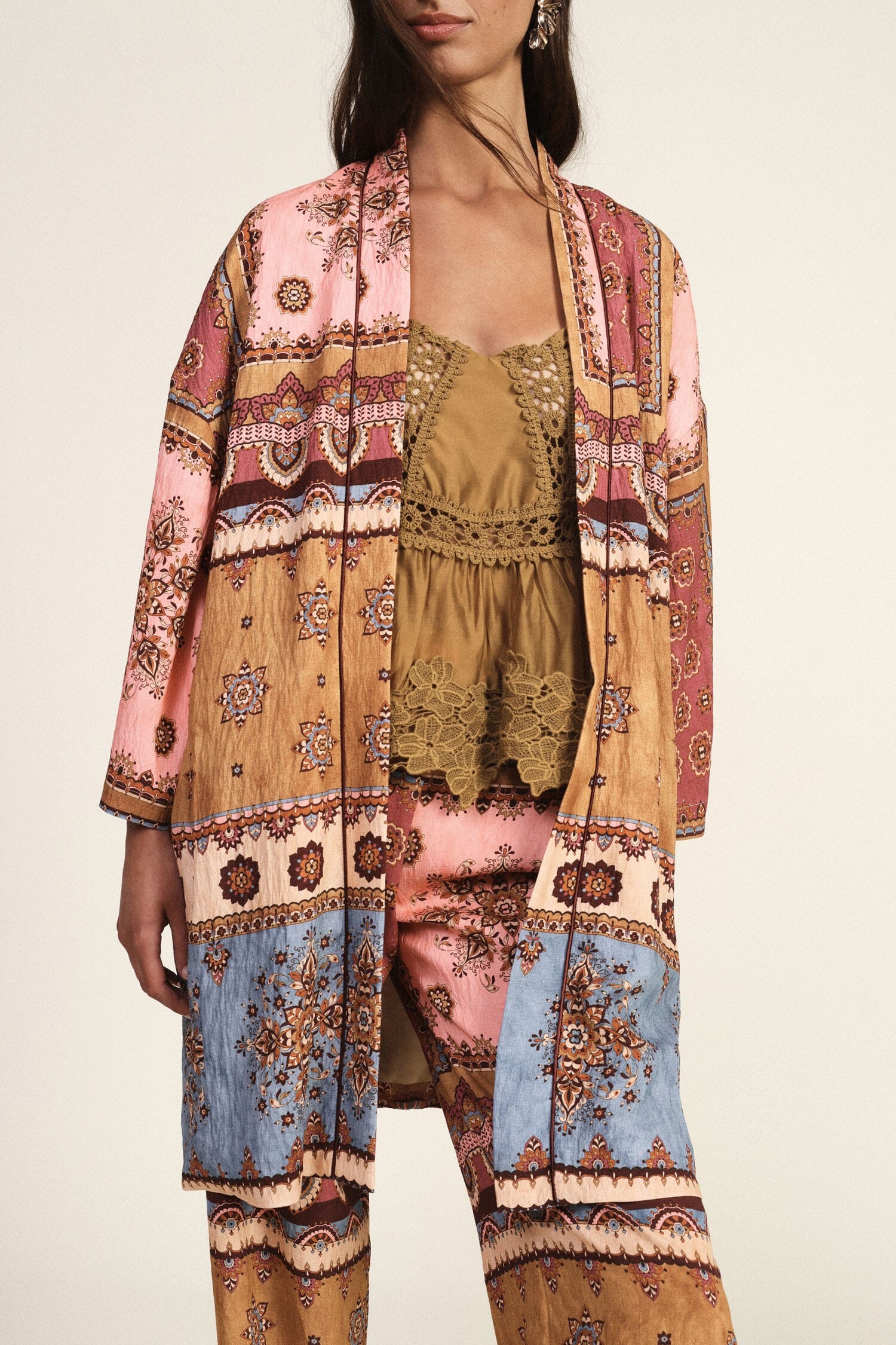 Manteau Duster Fantasy Patchwork Manches larges Dixie