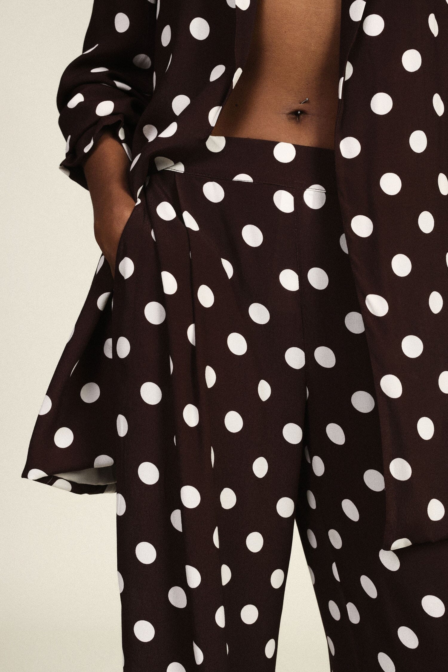 Pantaloni Palazzo A Pois Gamba Ampia Dixie