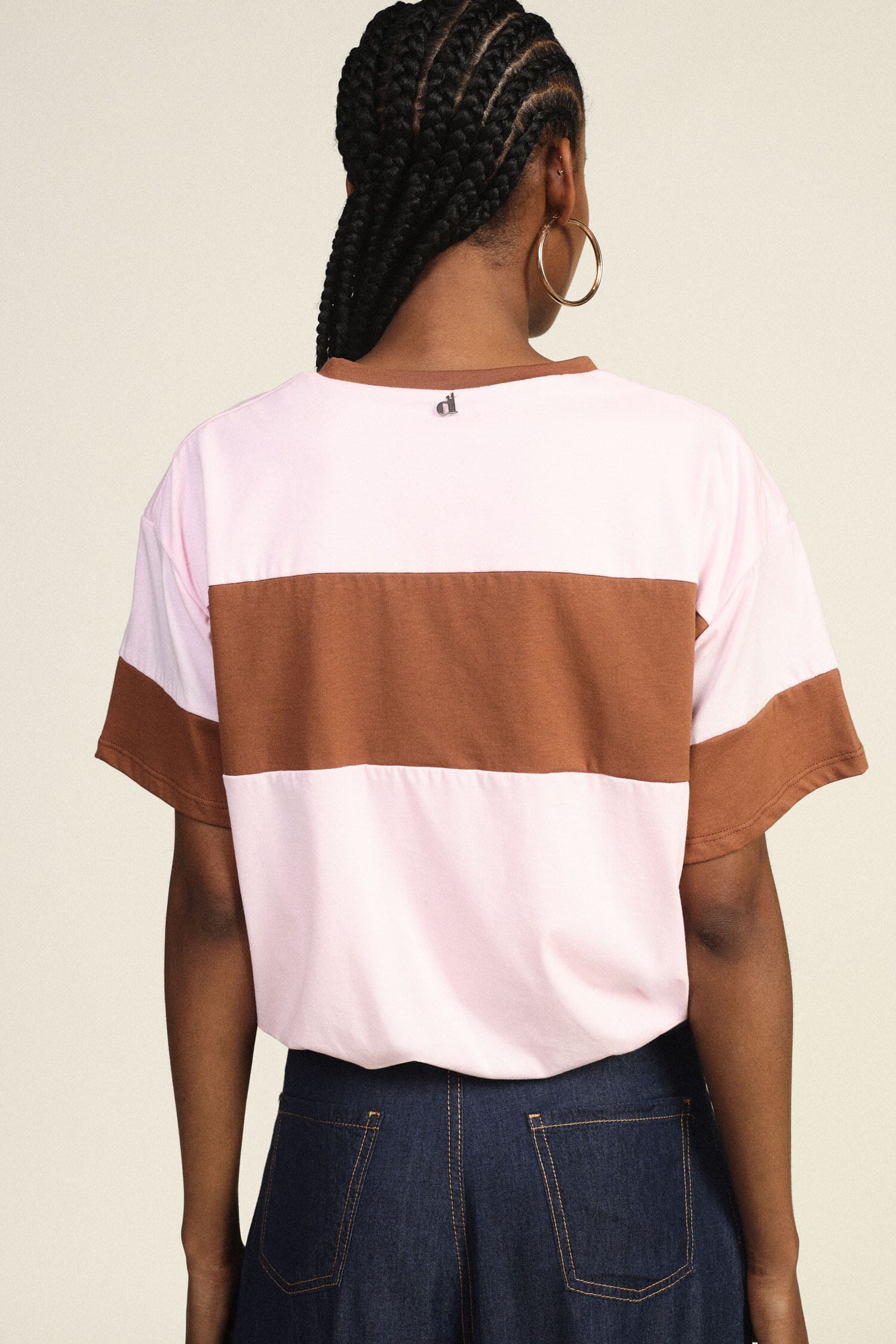 T-shirt à manches courtes avec élastique et maxi-bande Dixie