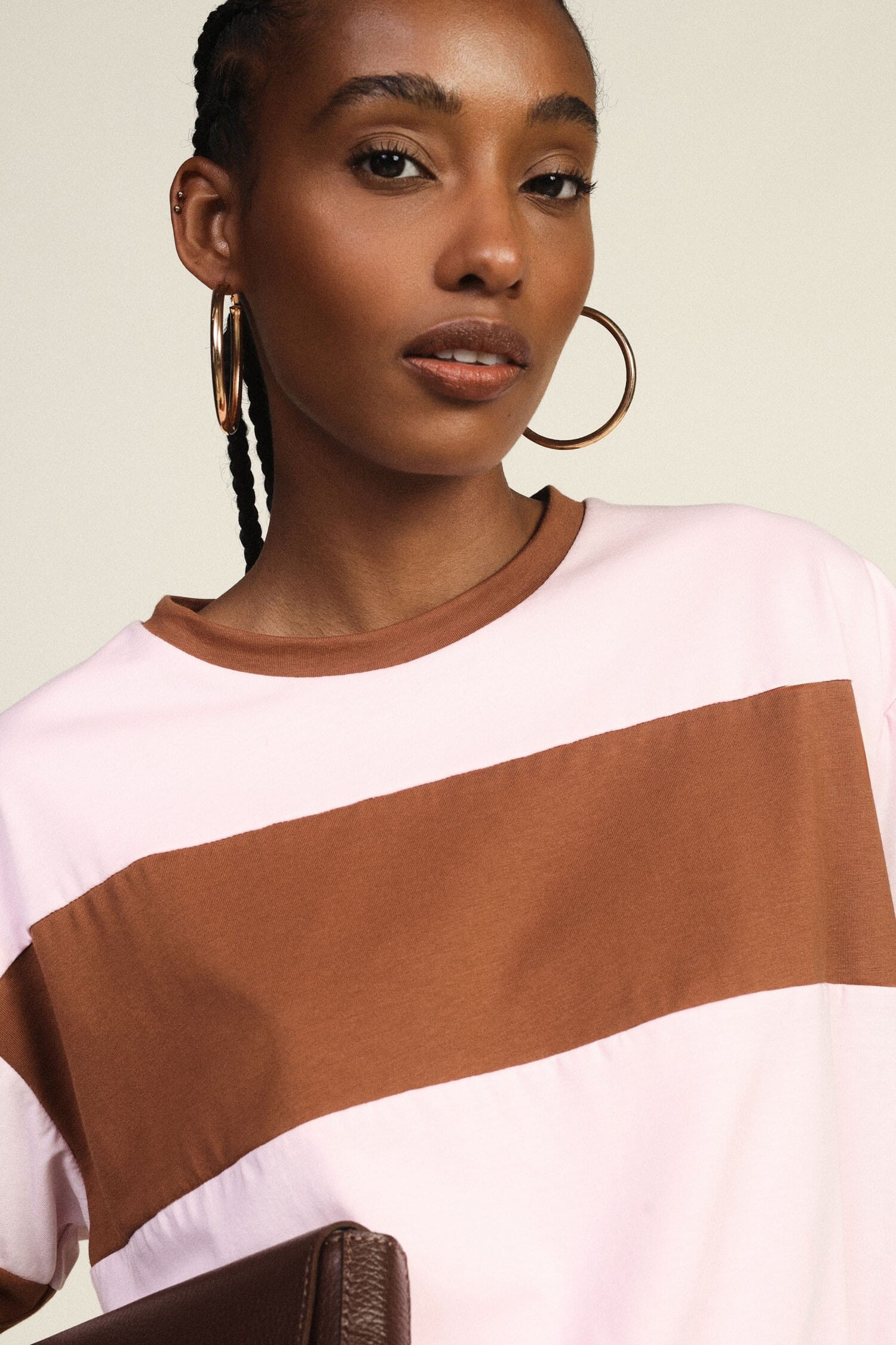 T-shirt à manches courtes avec élastique et maxi-bande Dixie
