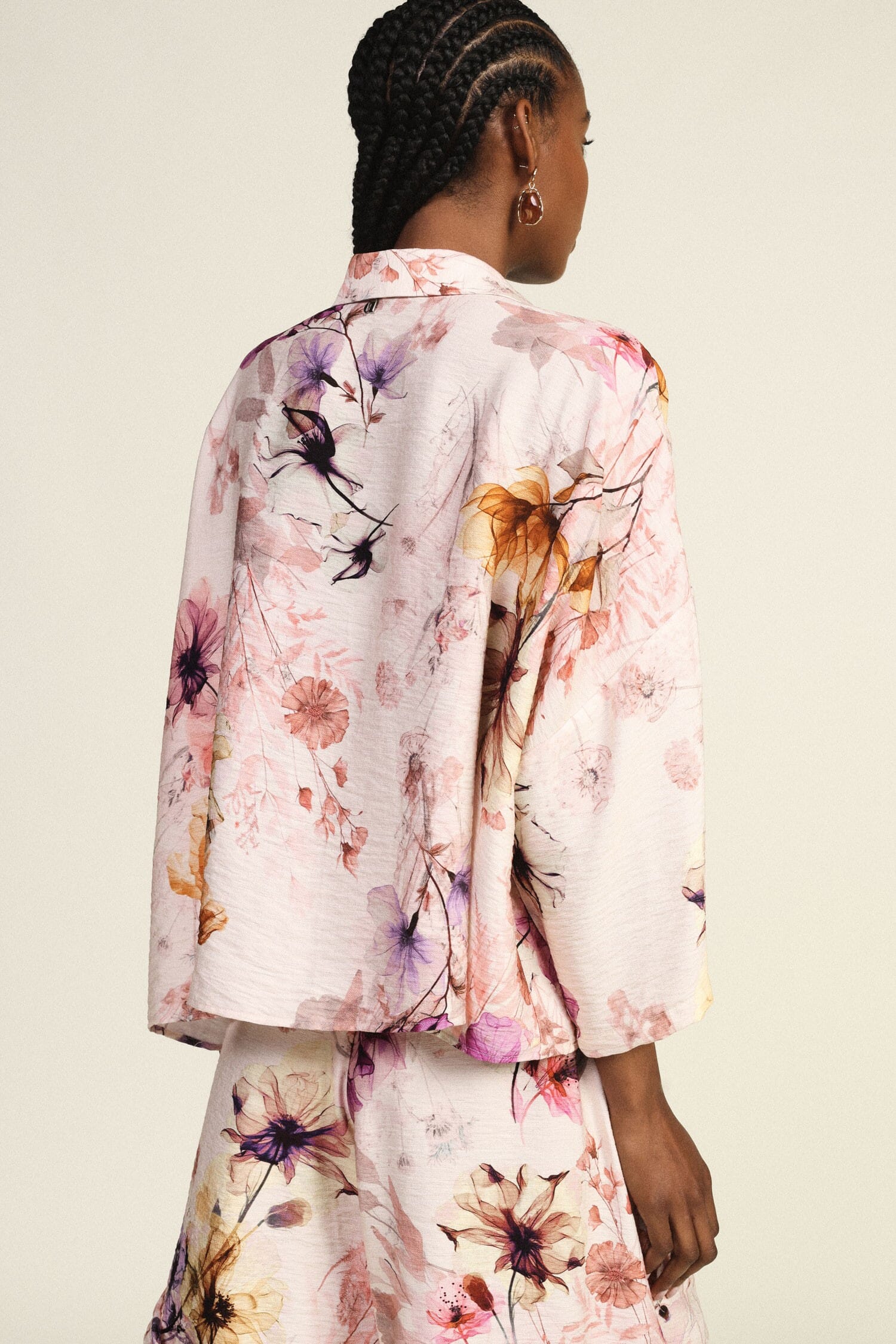 Chemise large à manches trois-quarts et imprimé floral Dixie