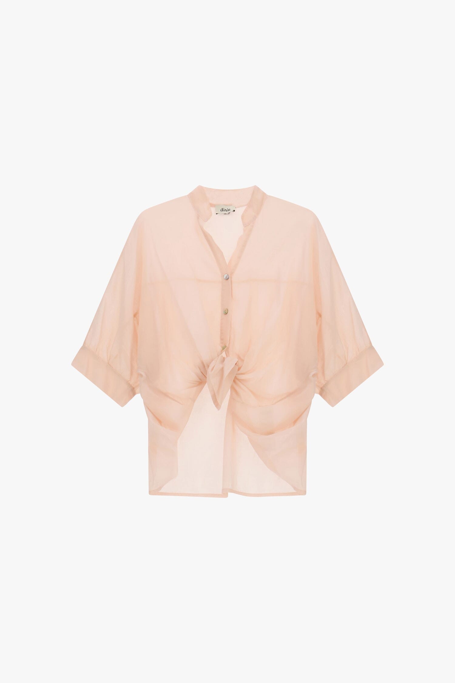 Chemise croisée avec nœud sur le devant et manches retroussées Dixie