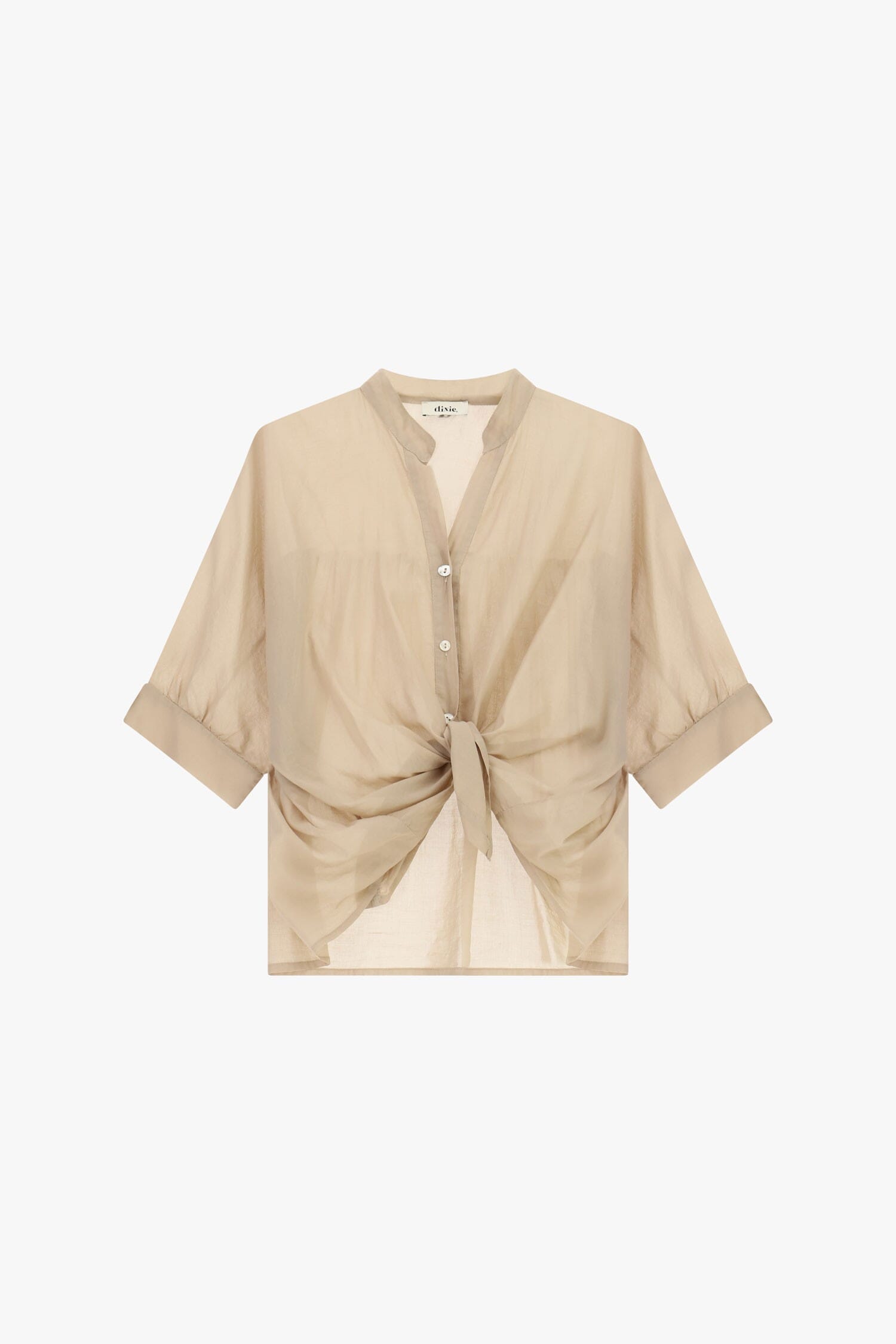 Chemise croisée avec nœud sur le devant et manches retroussées Dixie