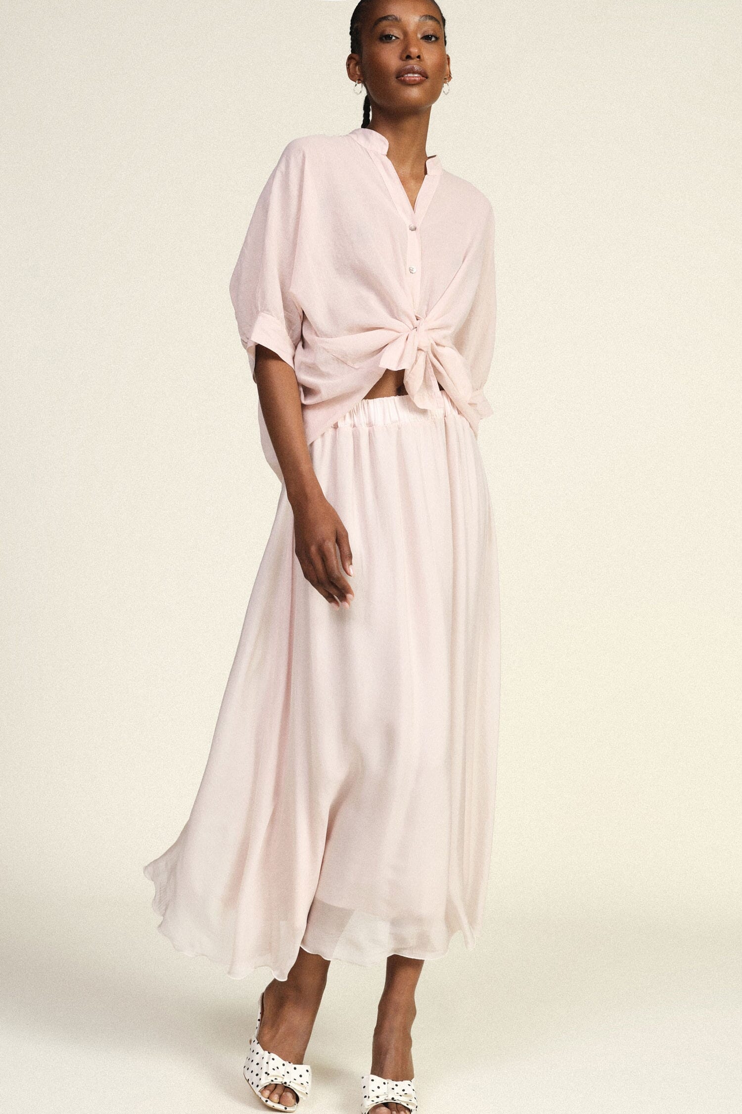 Dixie Flared Midi Skirt With Elastic Waistband (Jupe midi évasée à taille élastique)