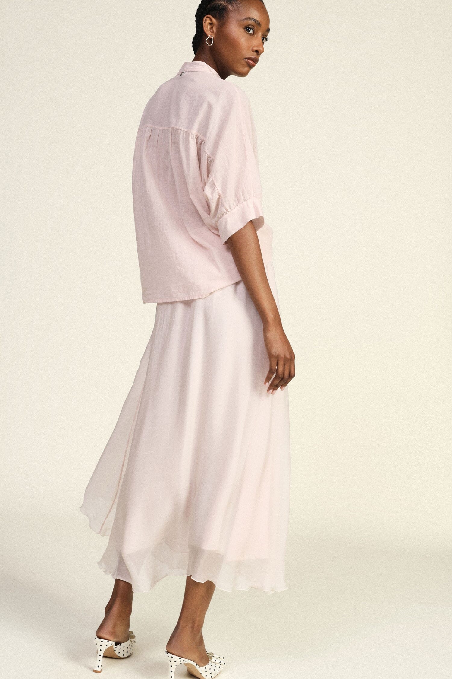 Dixie Flared Midi Skirt With Elastic Waistband (Jupe midi évasée à taille élastique)