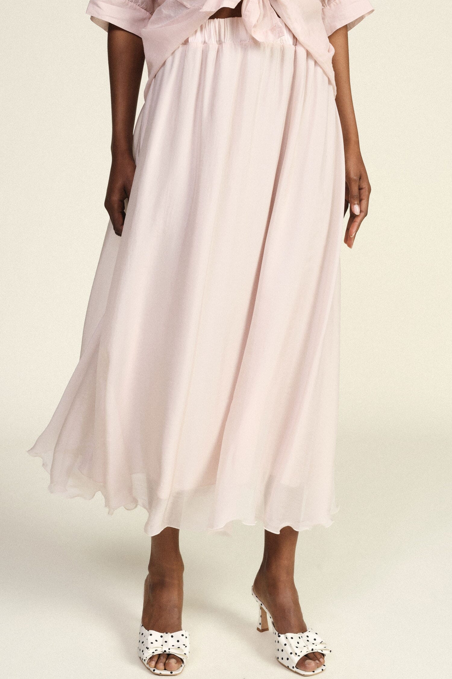 Dixie Flared Midi Skirt With Elastic Waistband (Jupe midi évasée à taille élastique)