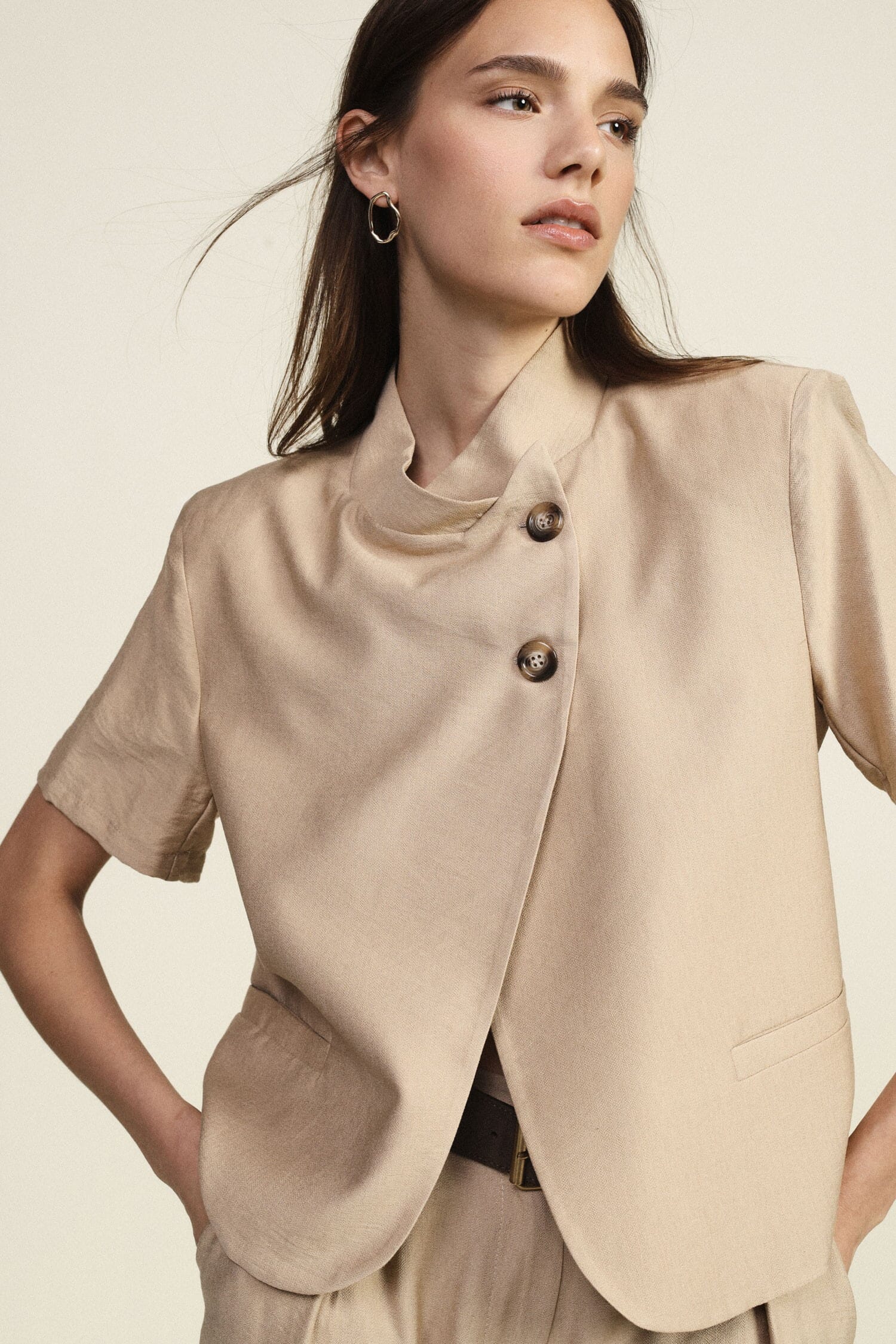 Blazer à manches courtes à double boutonnage Dixie