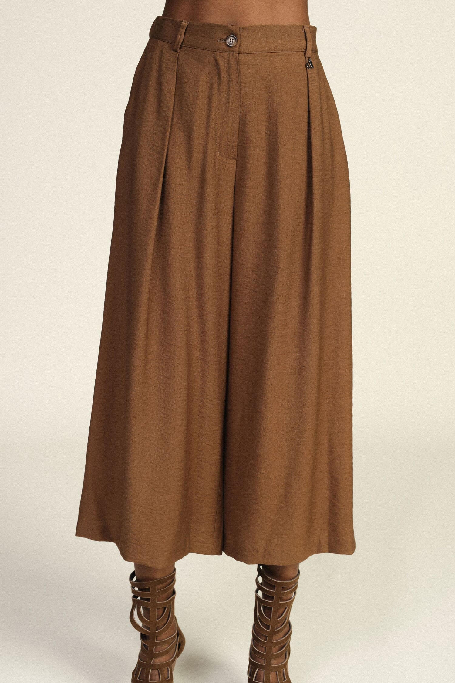 Pantaloni Palazzo Cropped Con Pinces E Tasche Dixie