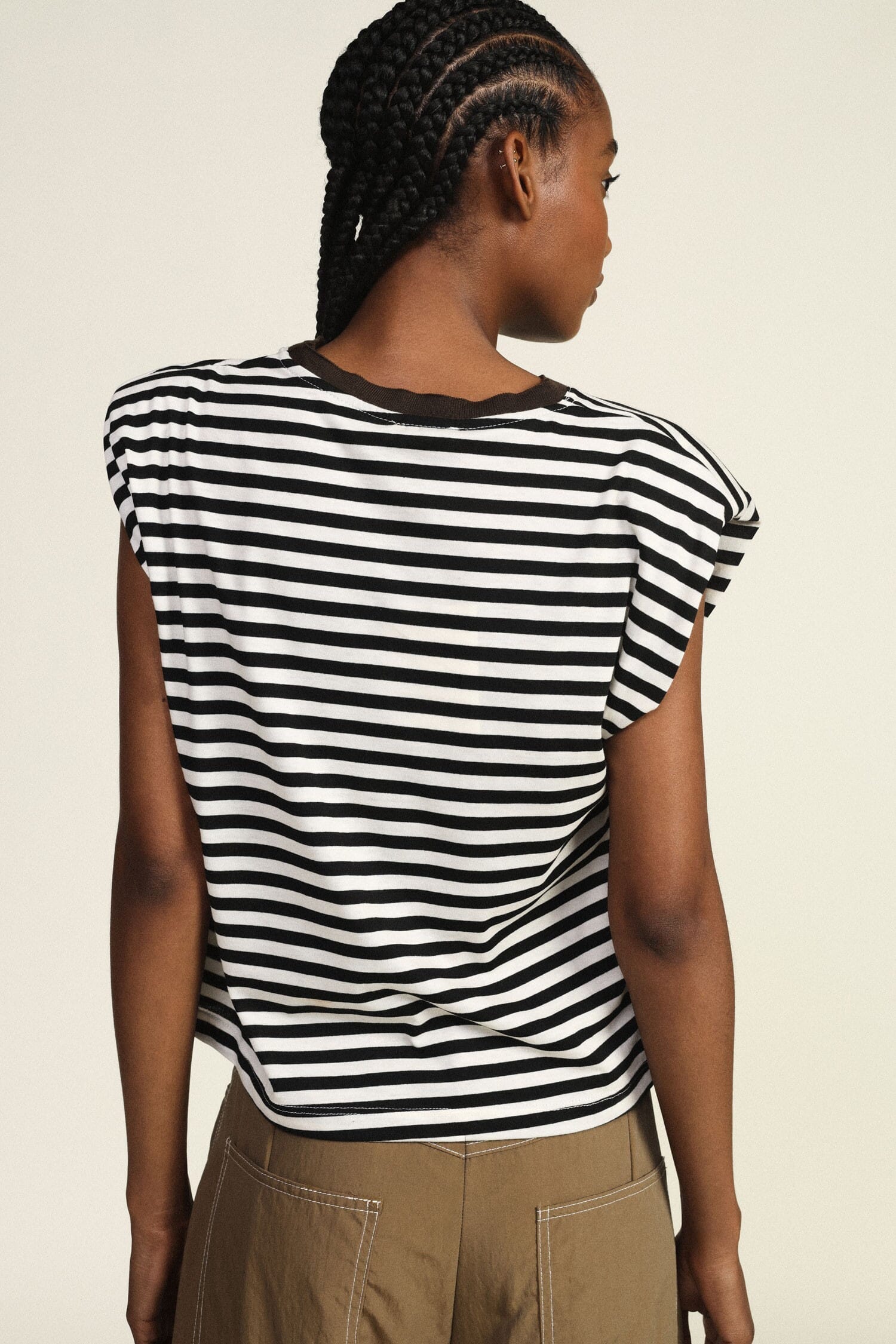Dixie Contrast Round Neck Striped T-Shirt