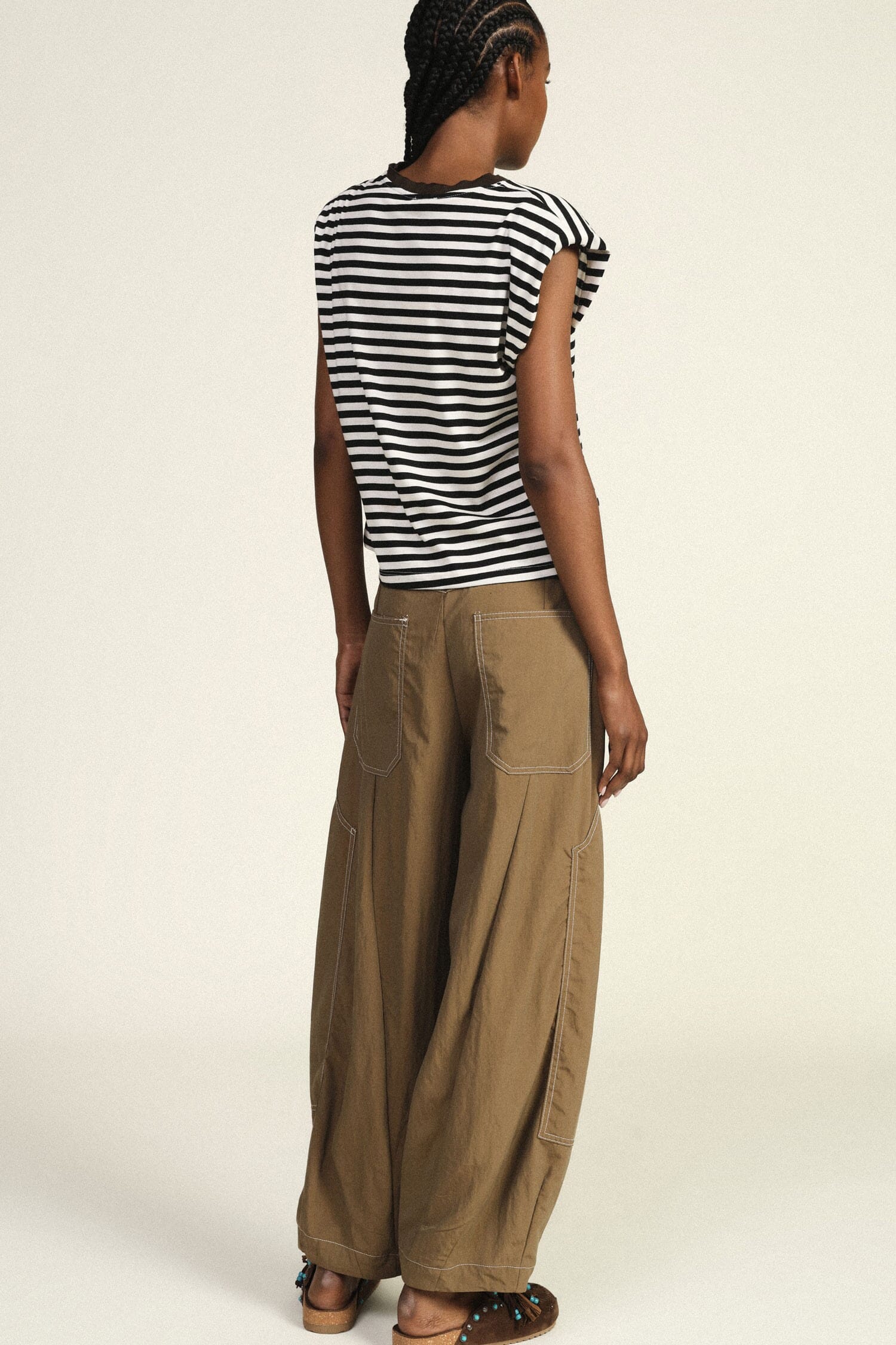 Pantalon Palace avec surpiqûres contrastées et poches Dixie
