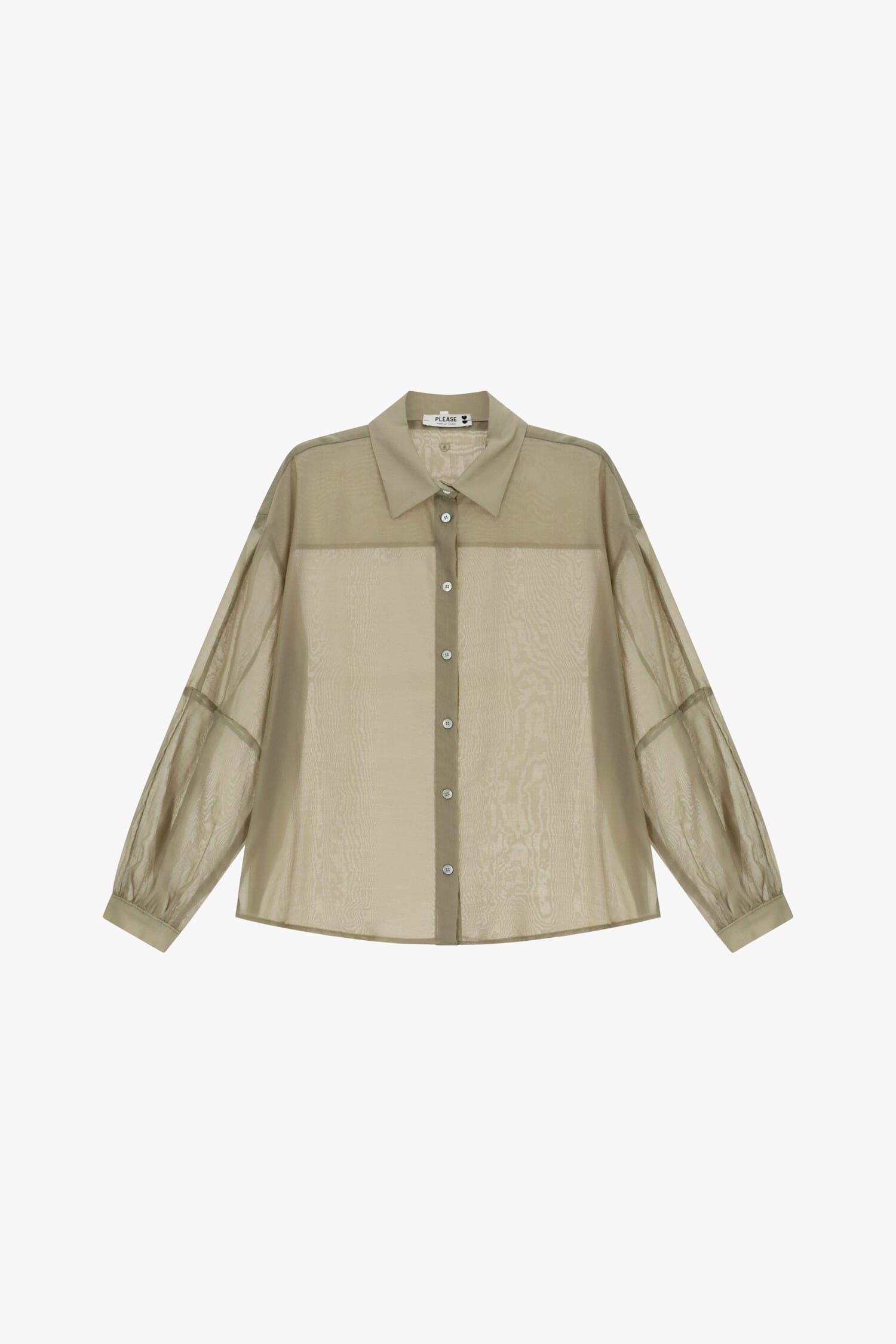 Camicia Oversize Trasparente Con Colletto Classico Please