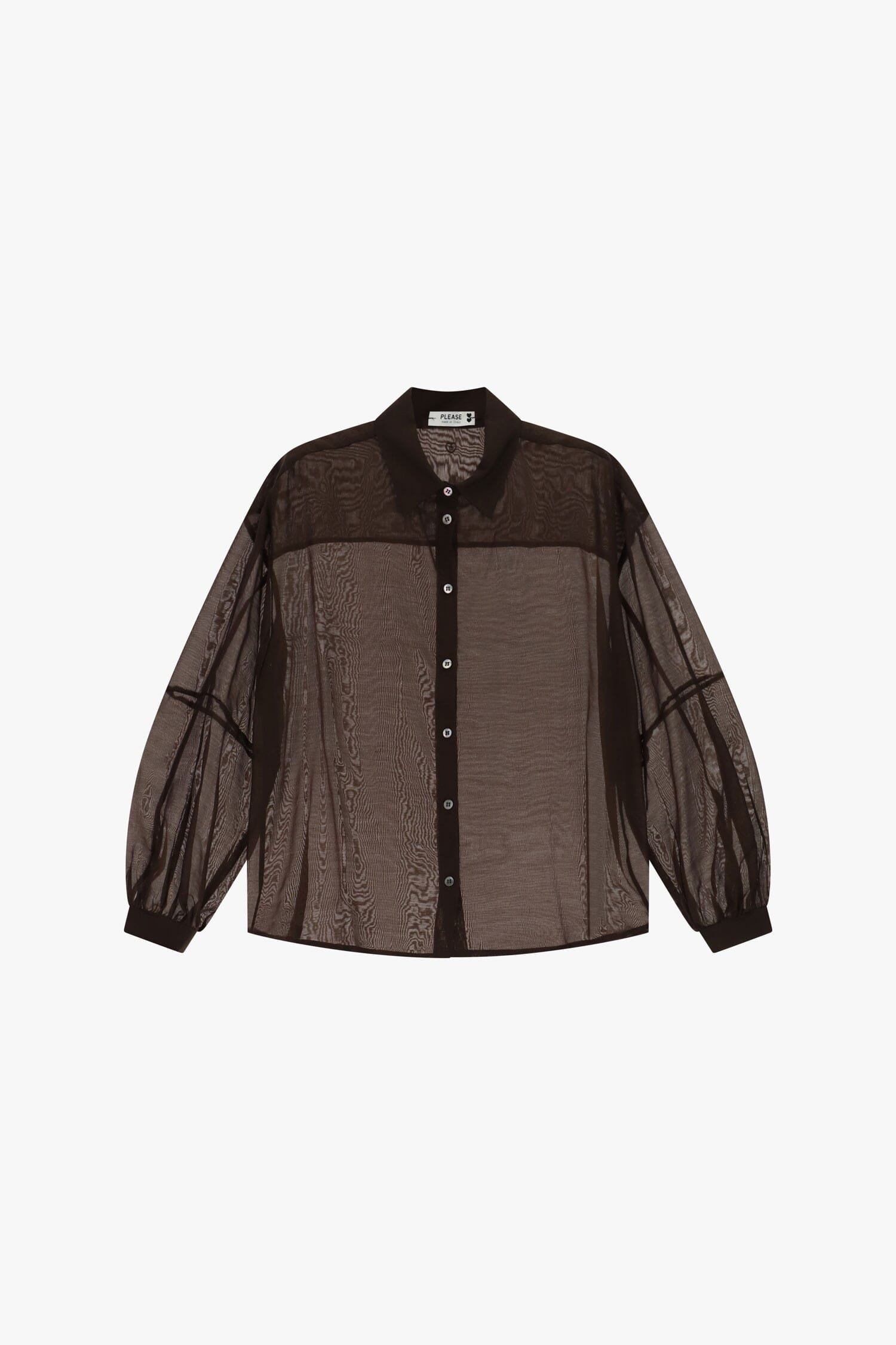 Camicia Oversize Trasparente Con Colletto Classico Please