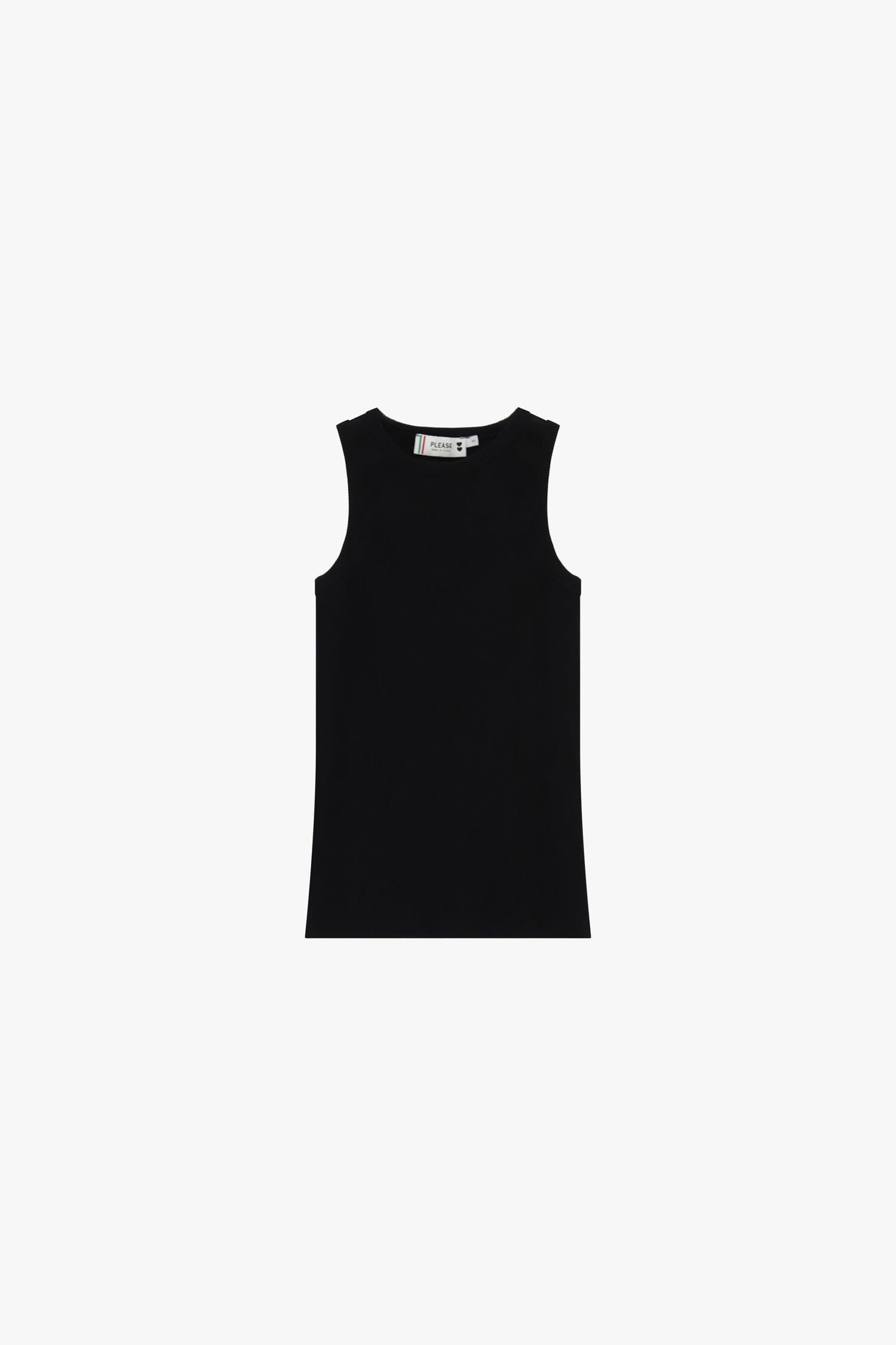 Basic Sleeveless Regular-Fit Crew Neck Top Please