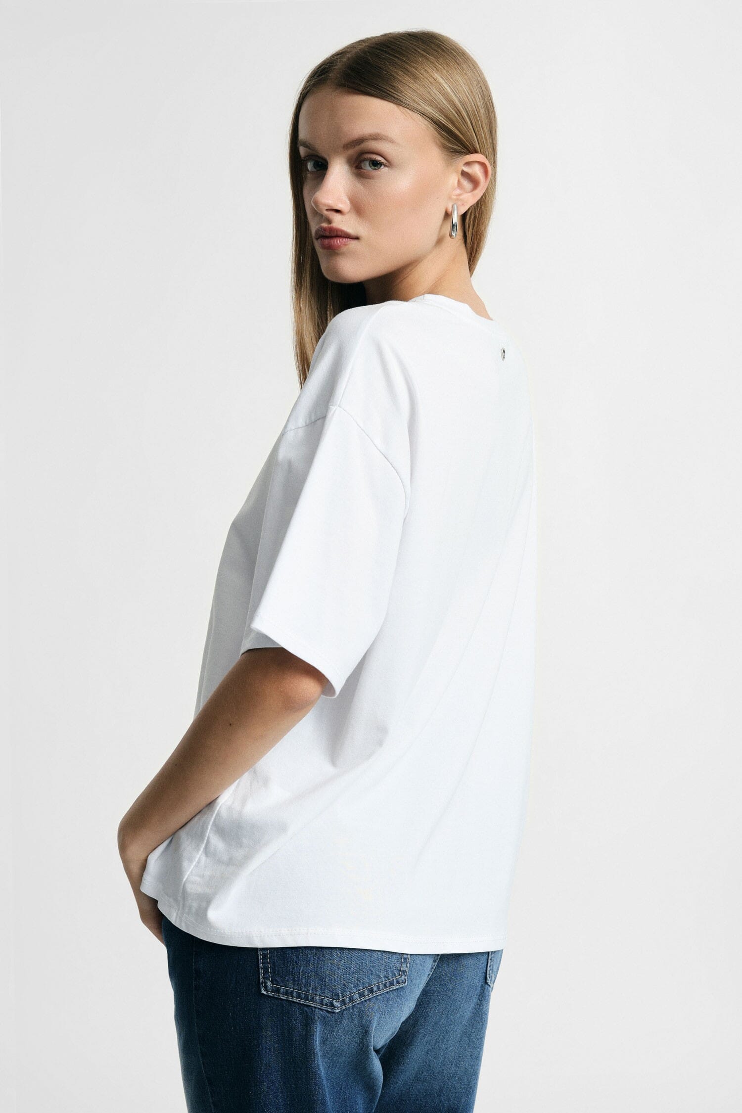 T-Shirt Ampia Stampa Centrale Lettering E Animali Please