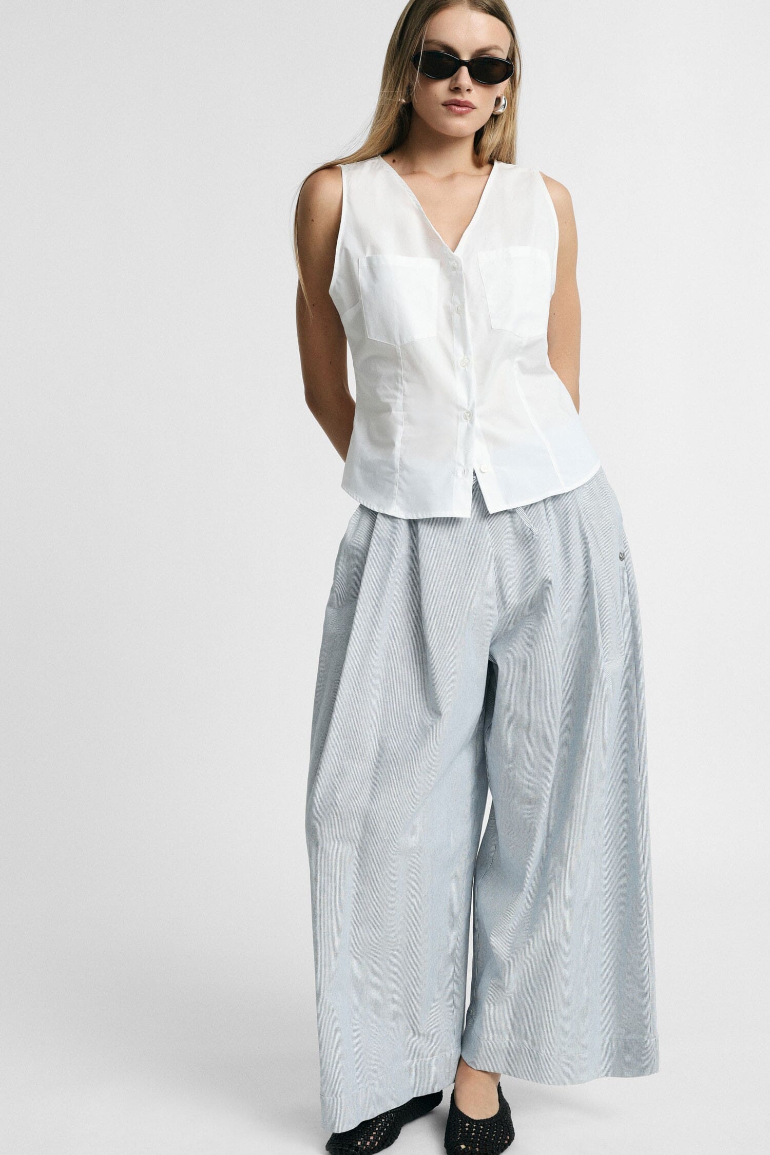 Wide Palace Trousers With Elastic And Drawstring Please