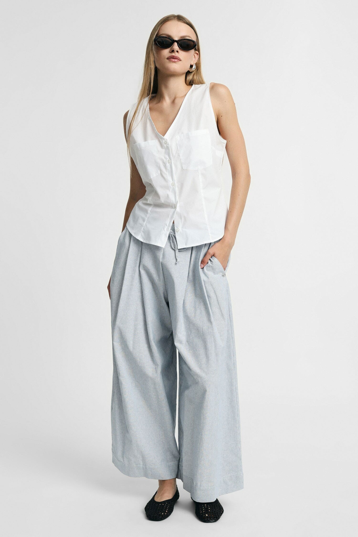 Wide Palace Trousers With Elastic And Drawstring Please