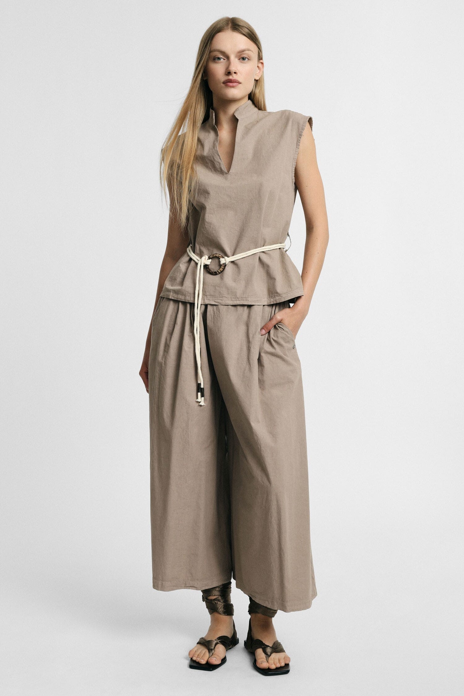 Palazzo Trousers Elasticised Waist And Side Pockets Please