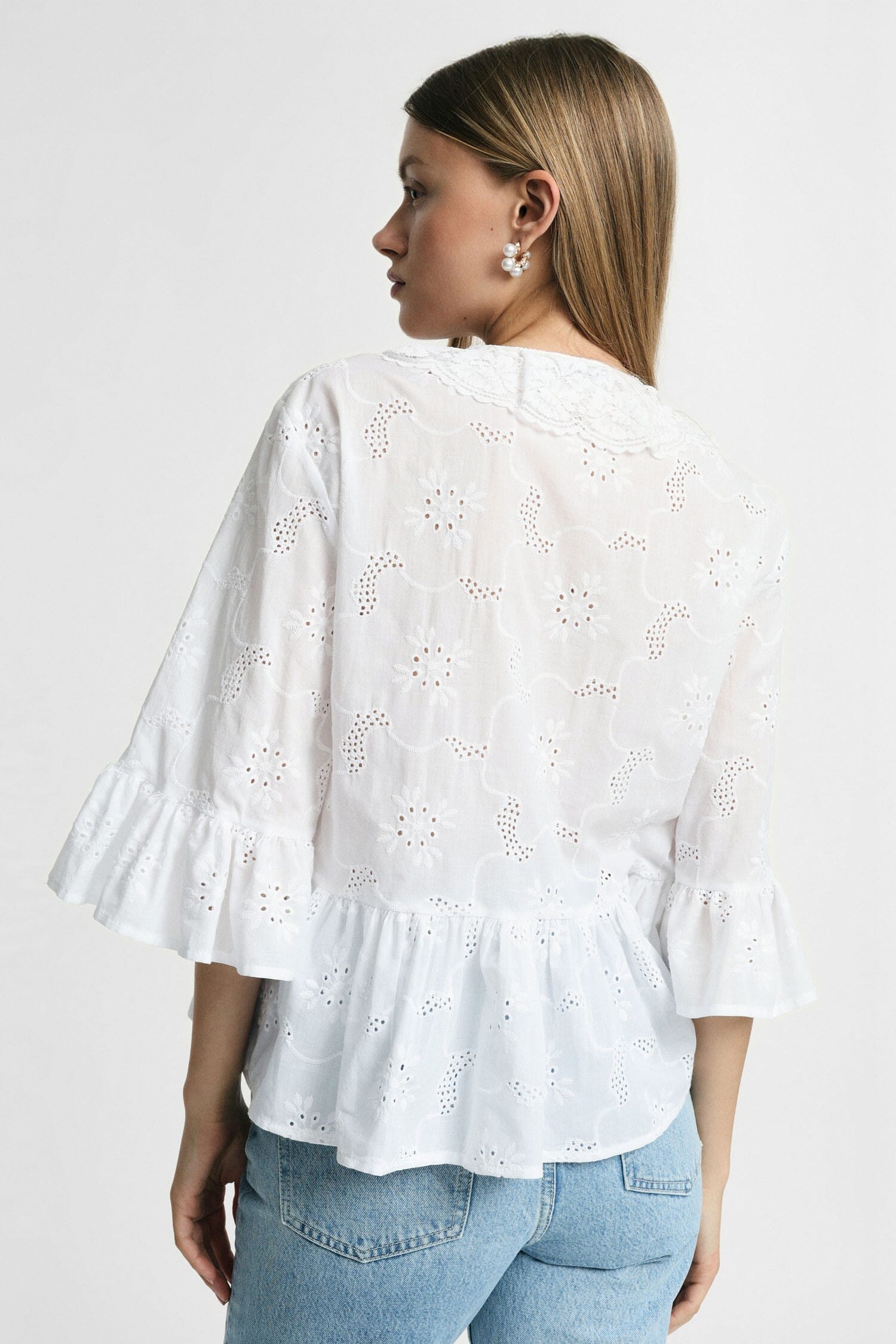 Blusa Ampia Con Maniche A Volant E Nodo Frontale Please