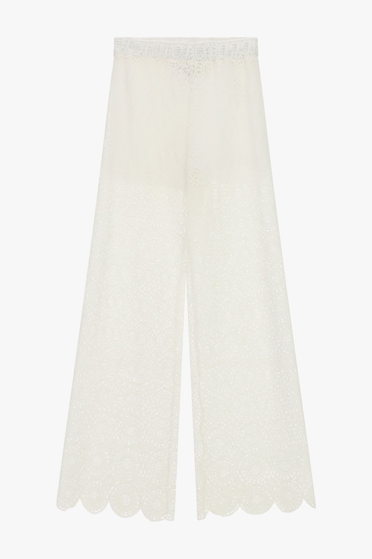 Baggy Palace Trousers With Perforated Embroidery Please