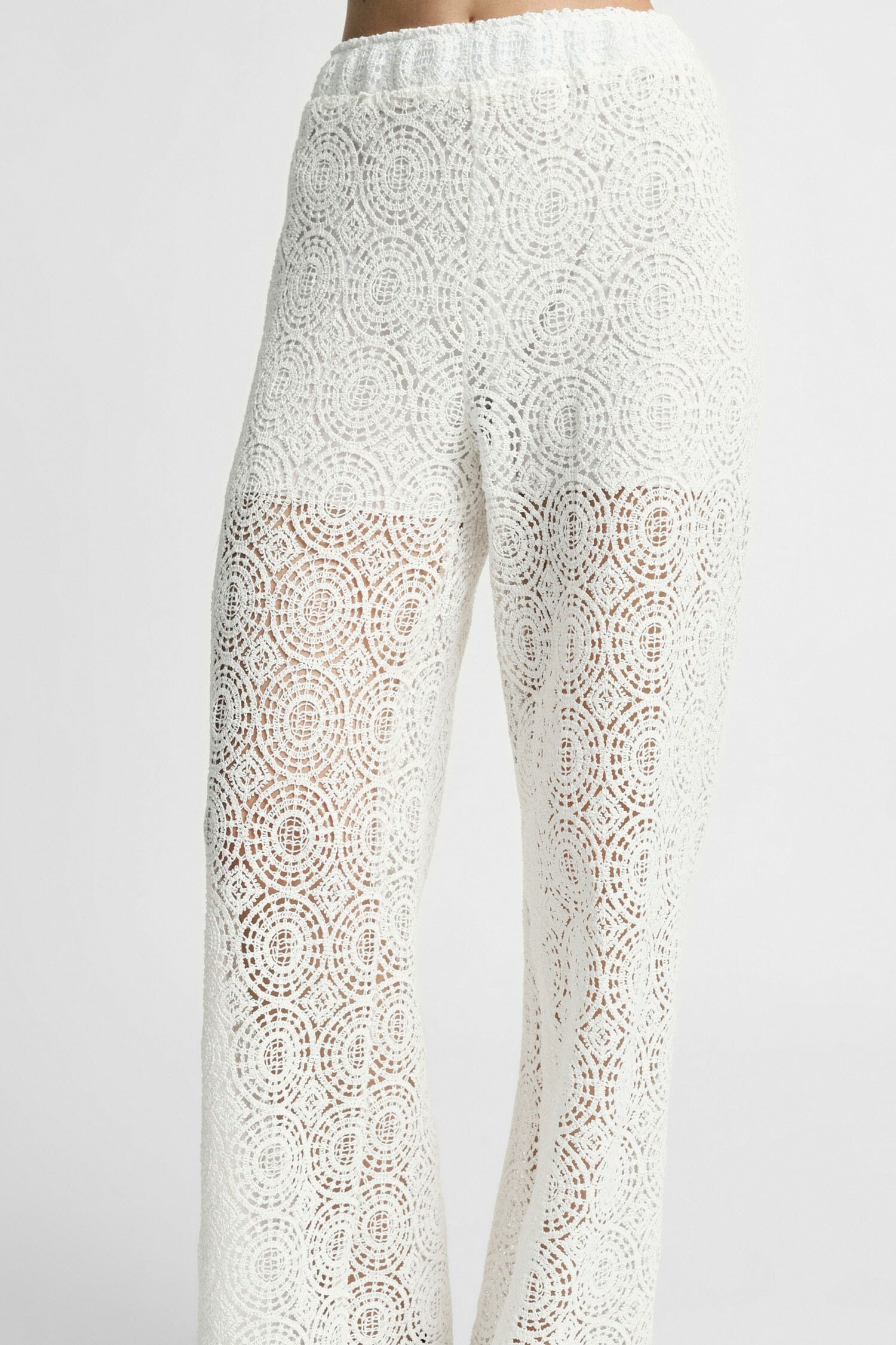 Baggy Palace Trousers With Perforated Embroidery Please