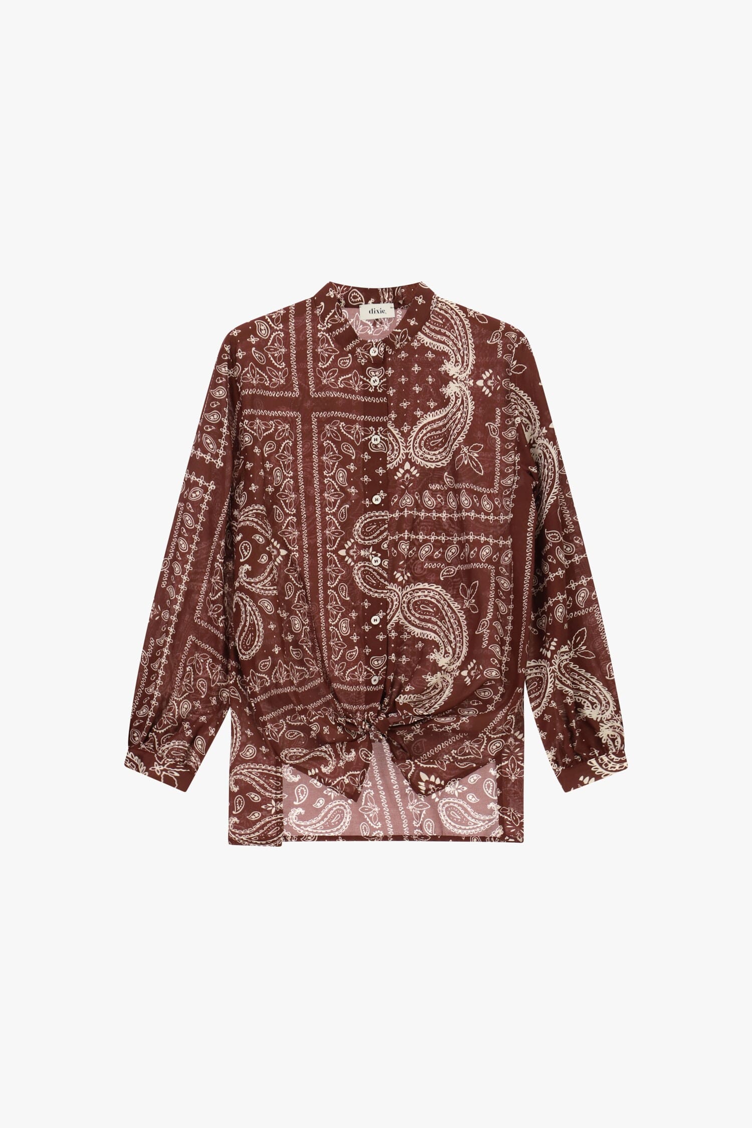 Camicia Regular Fit Fantasia Paisley Nodo Frontale Dixie