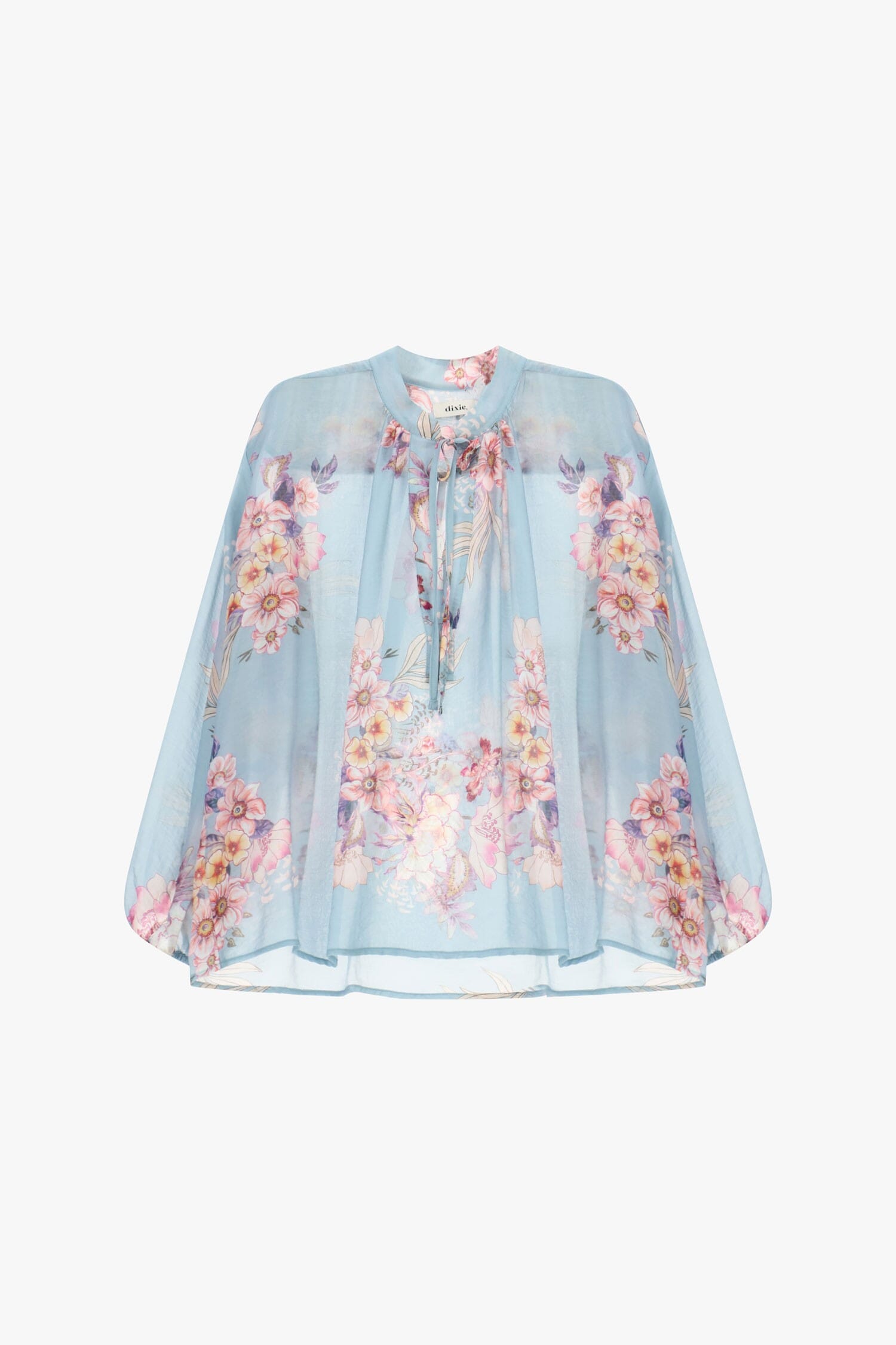 Blusa Ampia Con Stampa Floreale E Laccetti Dixie