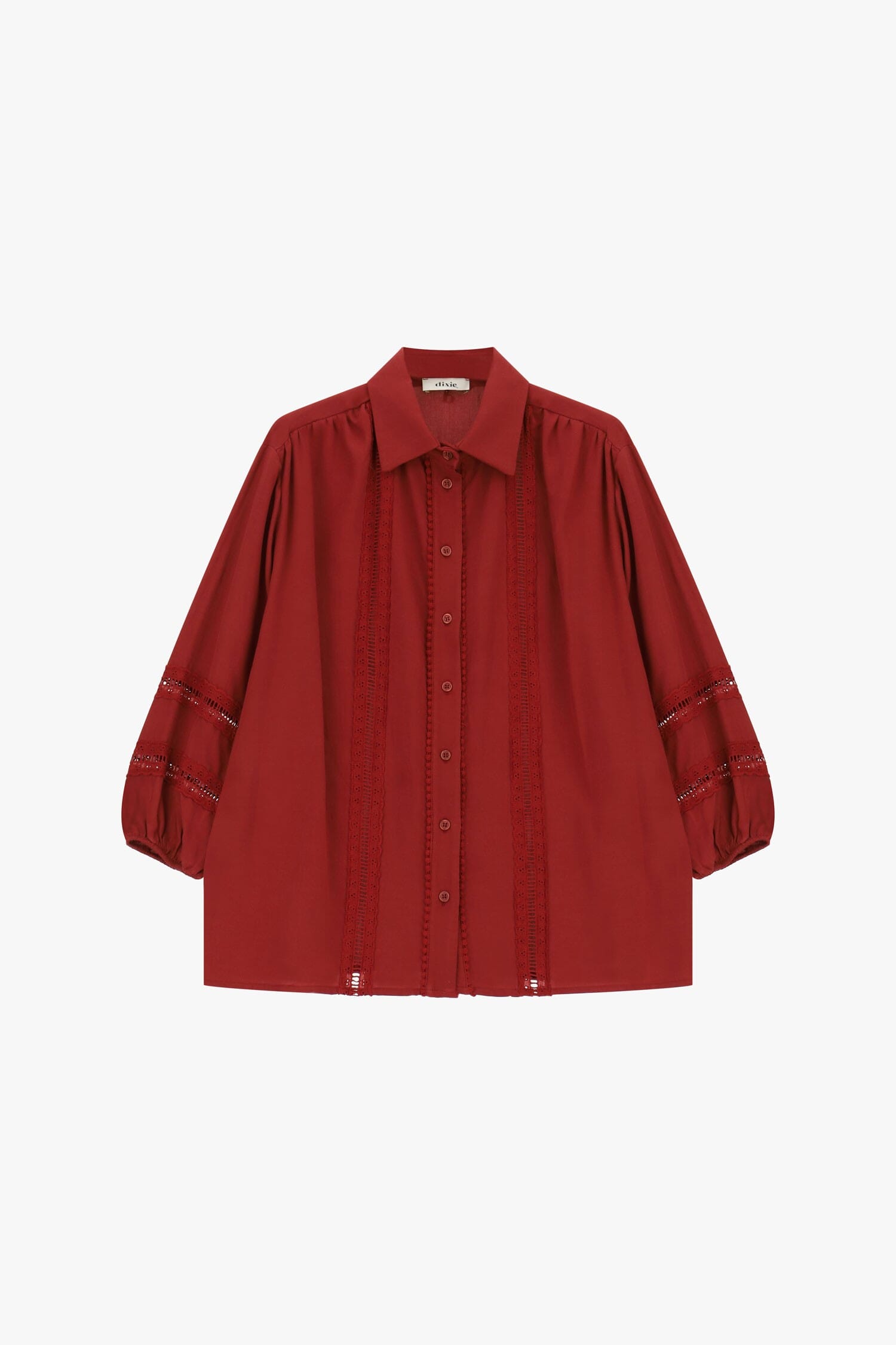 Camicia Ampia Con Inserti In Pizzo Traforato Dixie