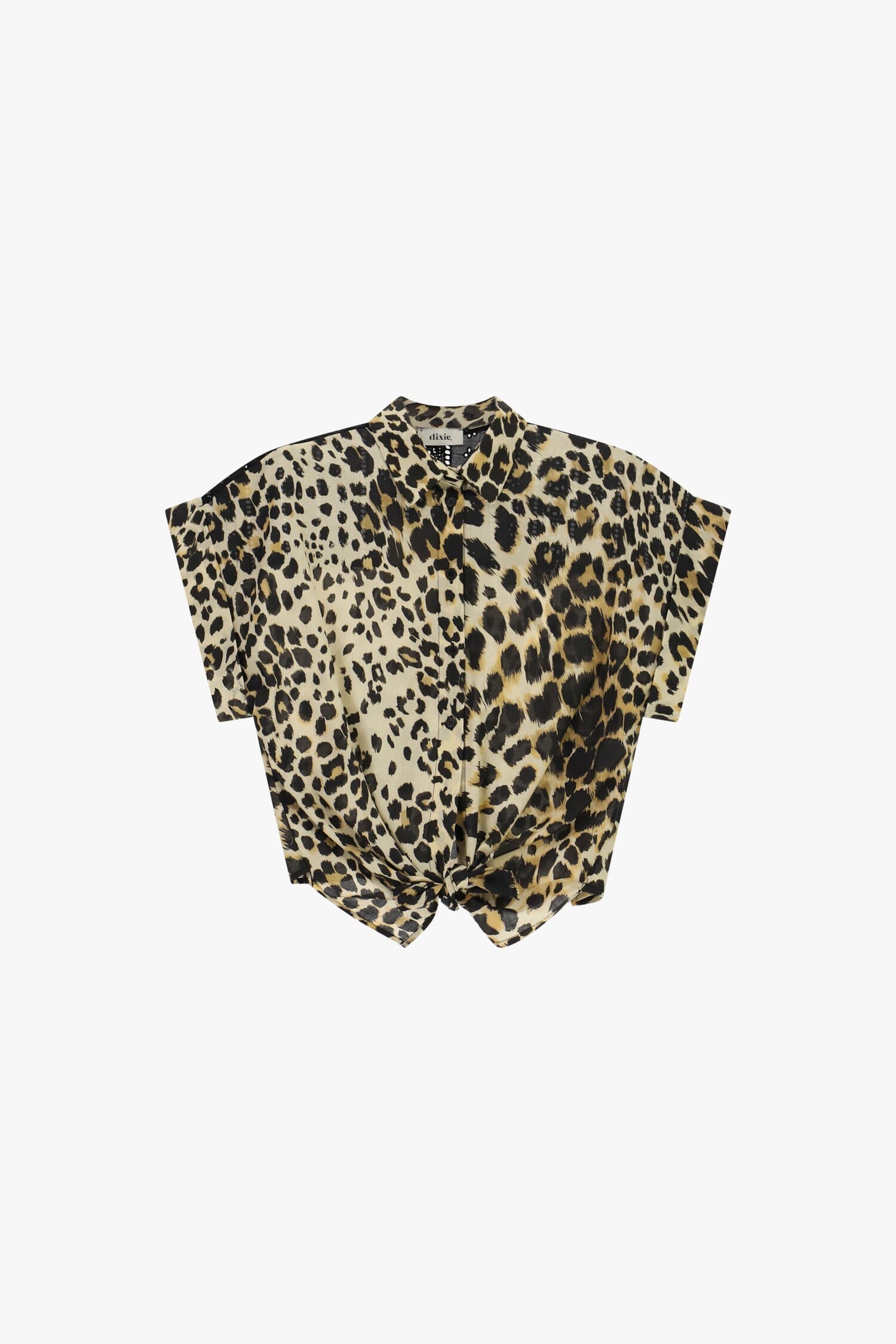 Camicia Manica Corta Fantasia Animalier Nodo Frontale Dixie