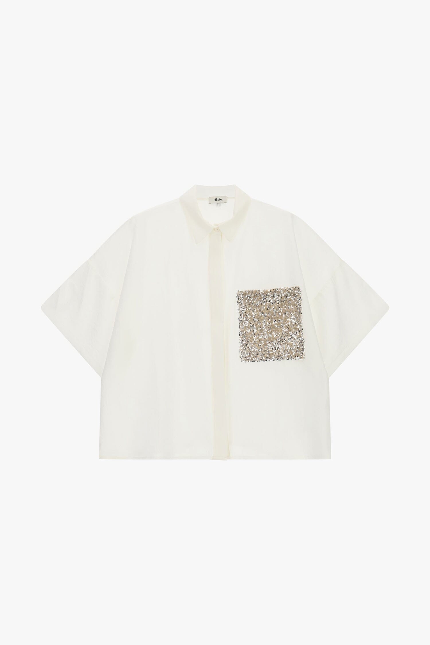 Camicia Boxy Con Maniche Corte E Tasca Paillettes Dixie